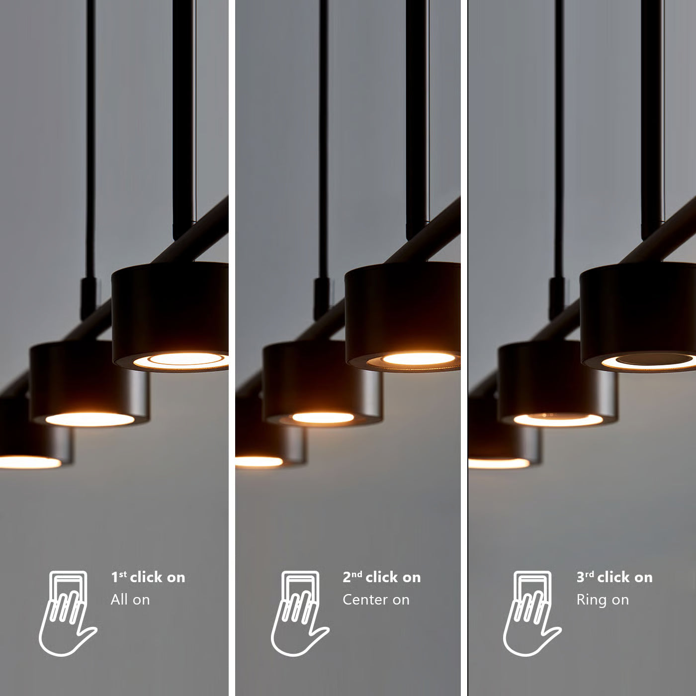 Four-point ceiling lamp CLYDE black