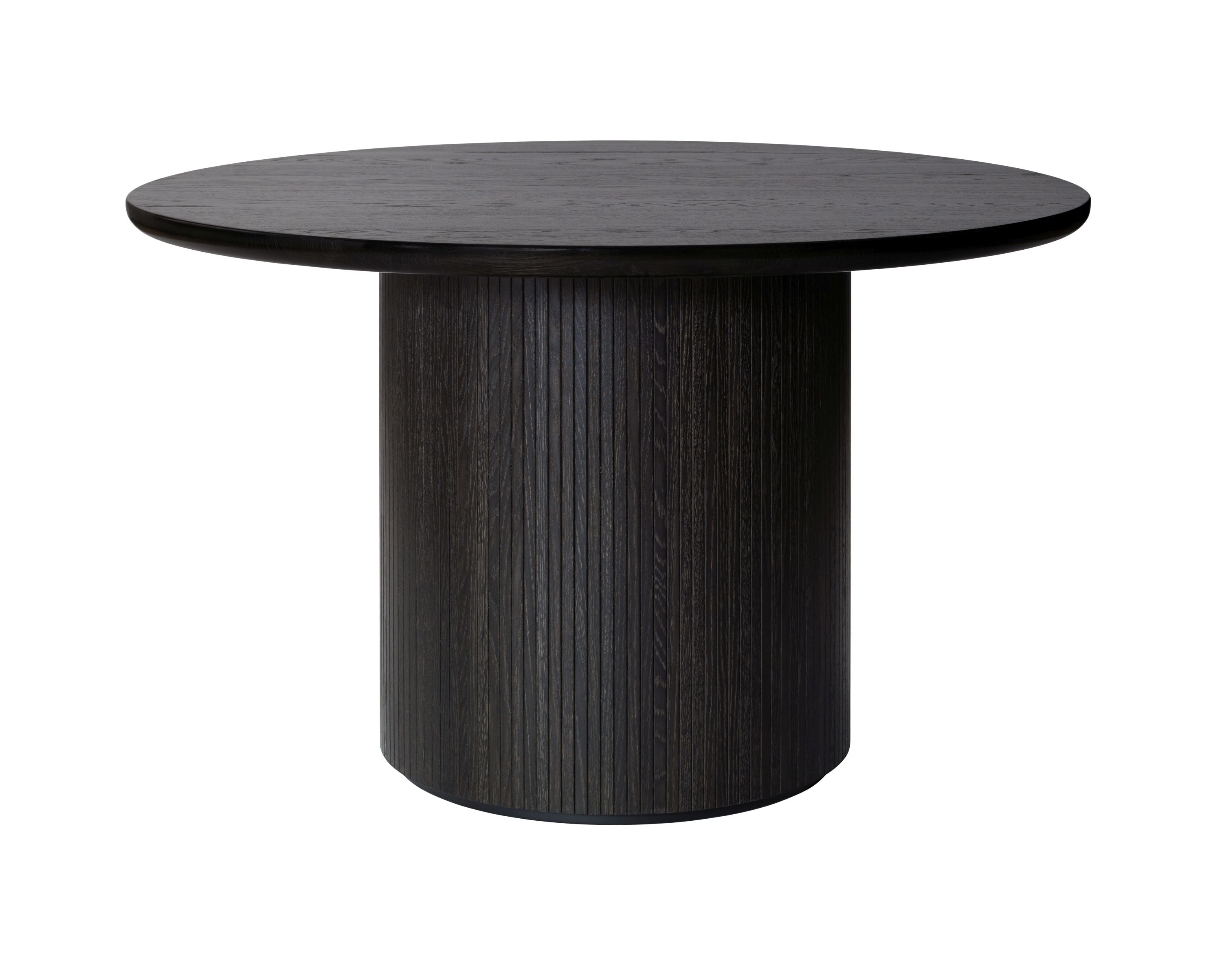 Round table MOON black oak veneer