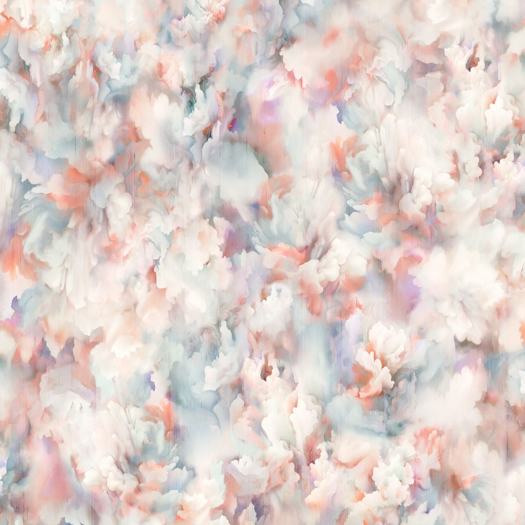 Seidenstofftapete mit Blumenblattmotiv SILK BOMBIS in Rosa mit Blau