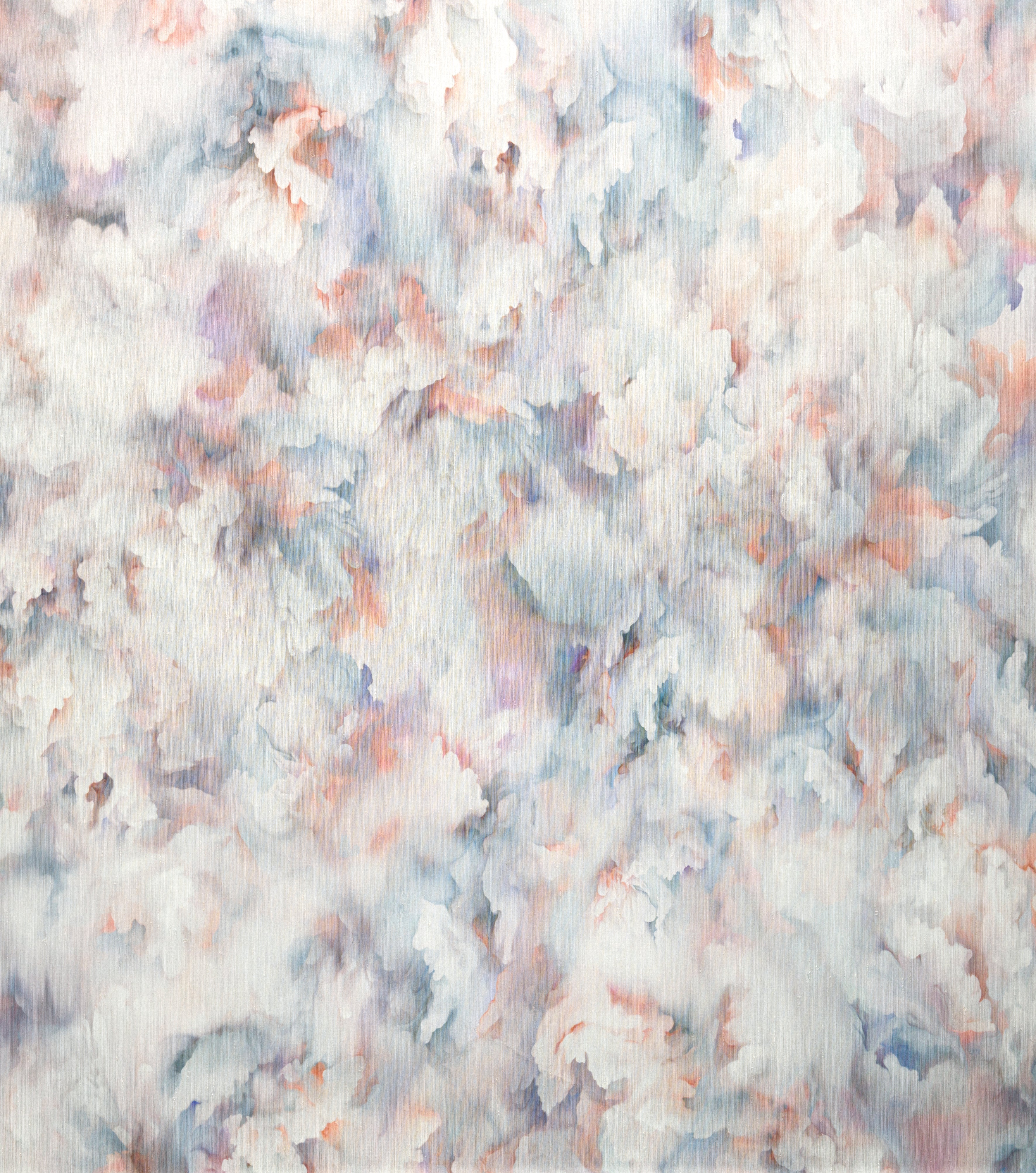 Seidenstofftapete mit Blumenblattmotiv SILK BOMBIS in Rosa mit Blau