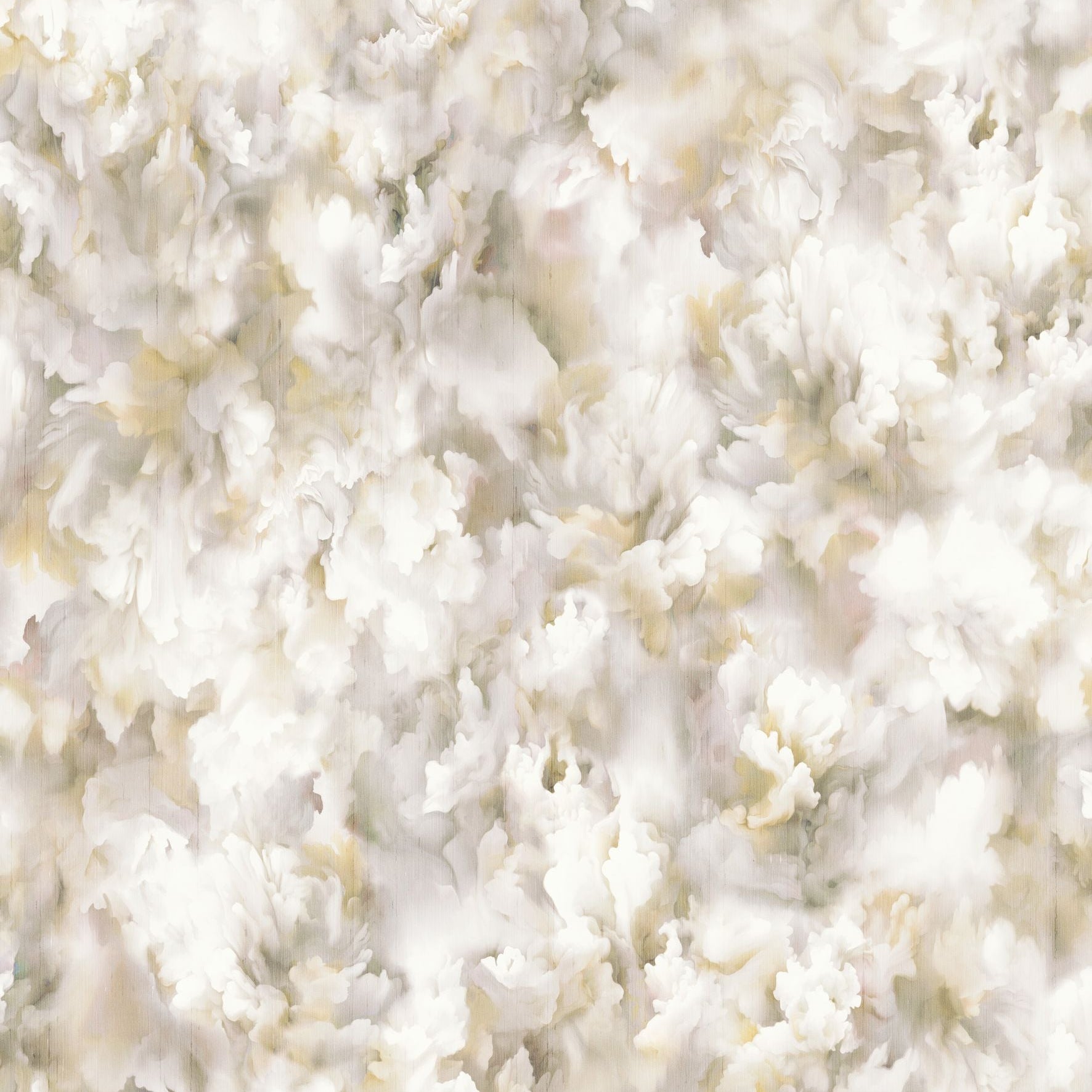 Seidenstofftapete mit Blumenblattmotiv SILK BOMBIS beige mit Weiß