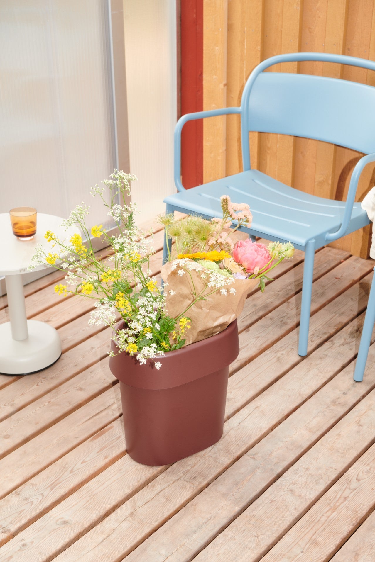 Outdoor Side Table LINEAR Gray Steel