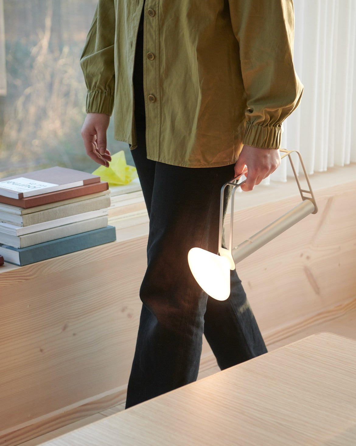 Portable outdoor lamp PITON silver