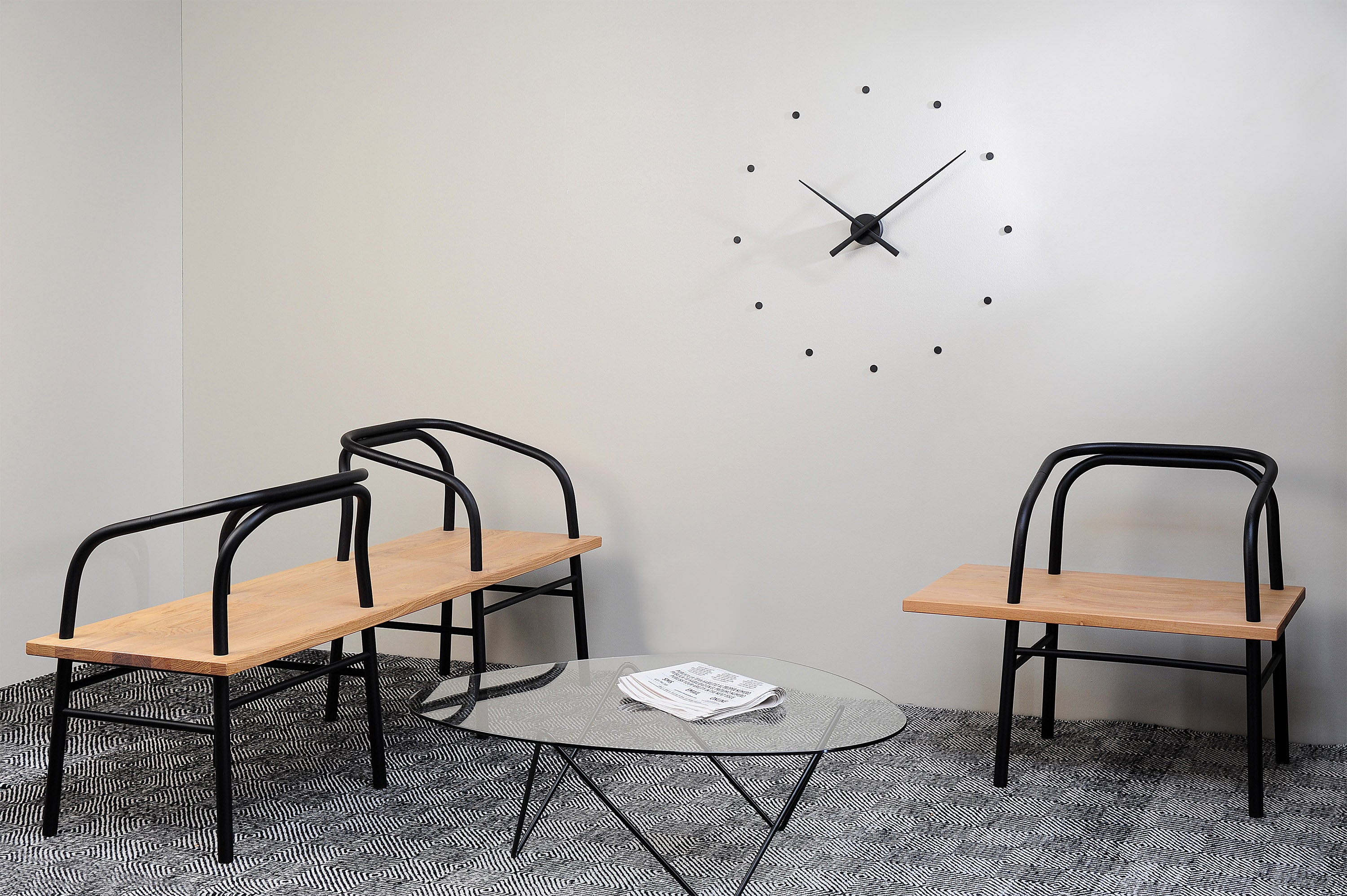 Black wall clock OJ