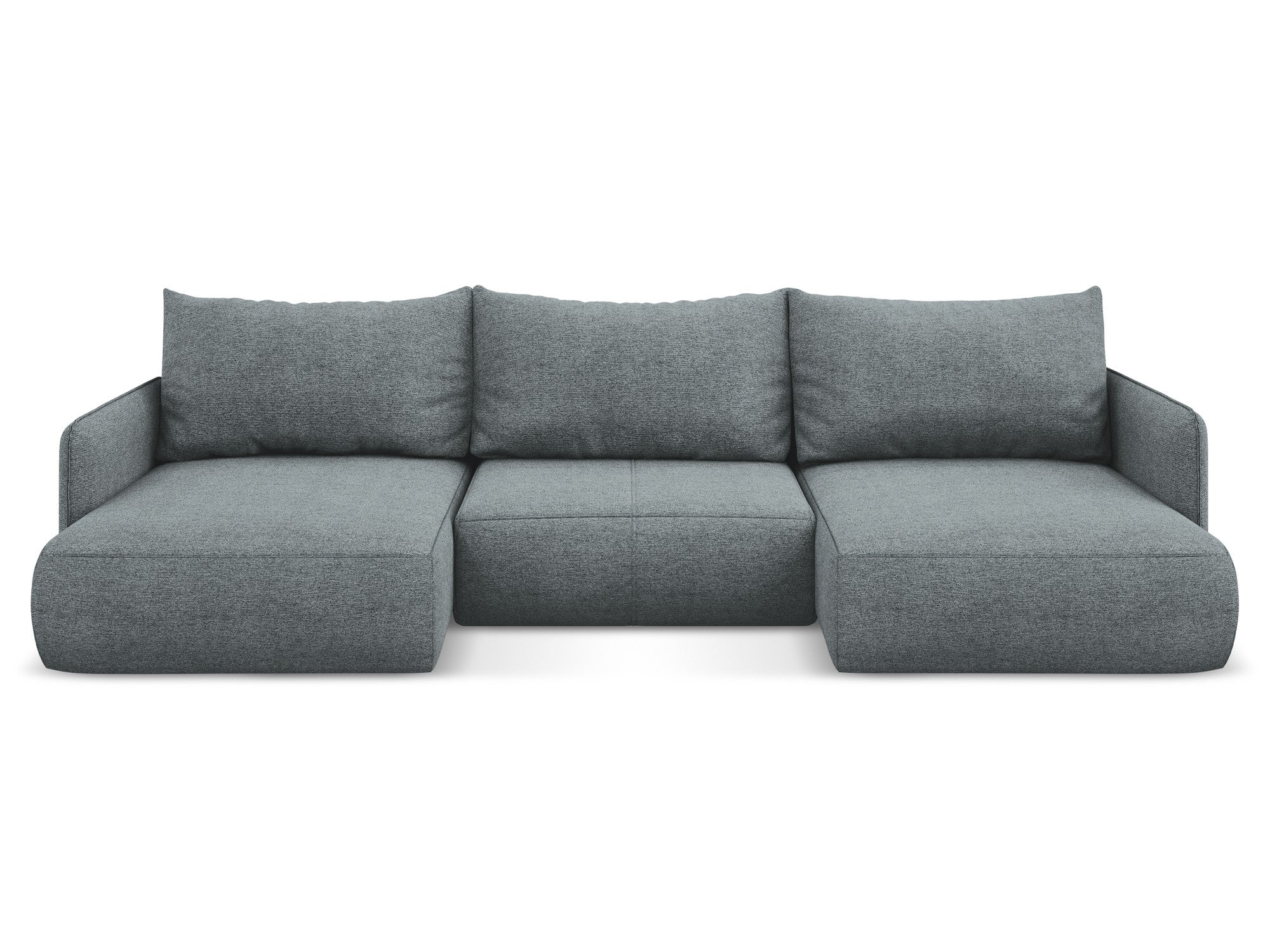 Panoramic Corner Sofa with Sleeping Function NANEA Denim Blue Chenille