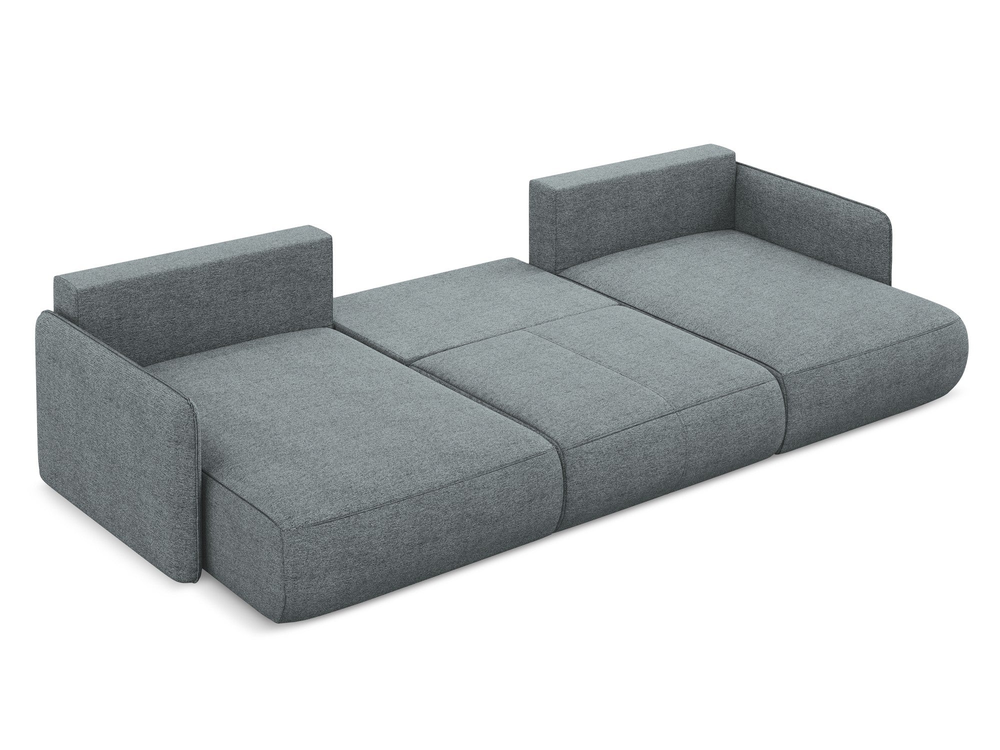Panoramic Corner Sofa with Sleeping Function NANEA Denim Blue Chenille