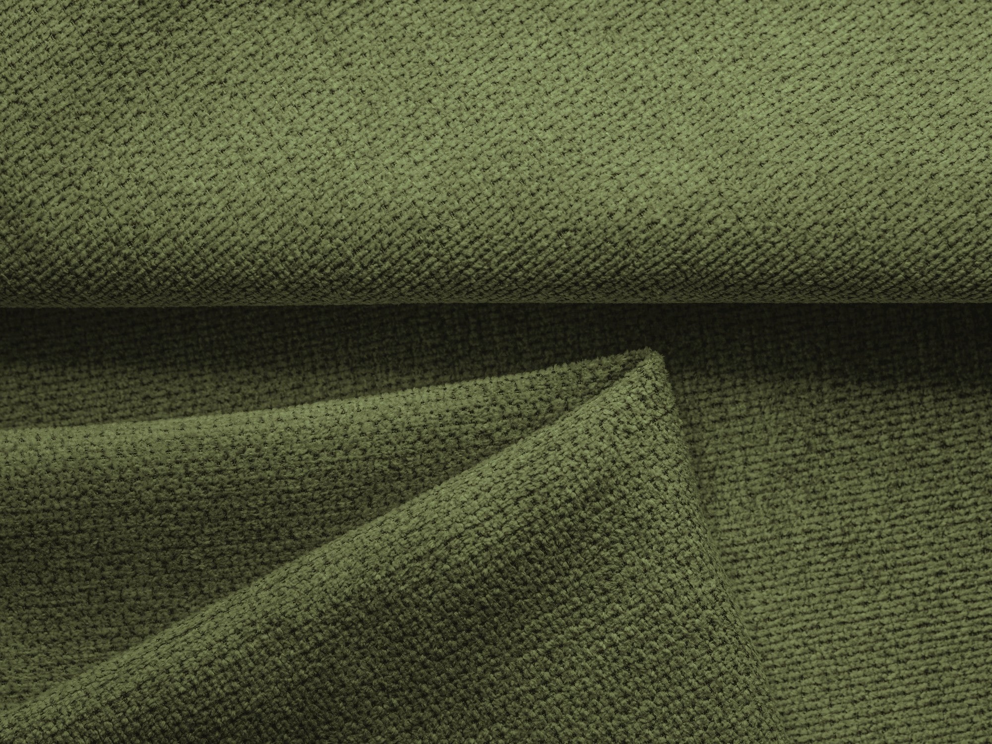Panoramic corner sofa with sleeping function NANEA green chenille