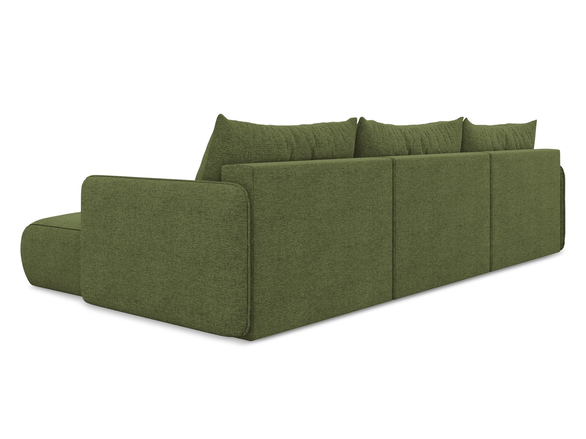 Panoramic corner sofa with sleeping function NANEA green chenille