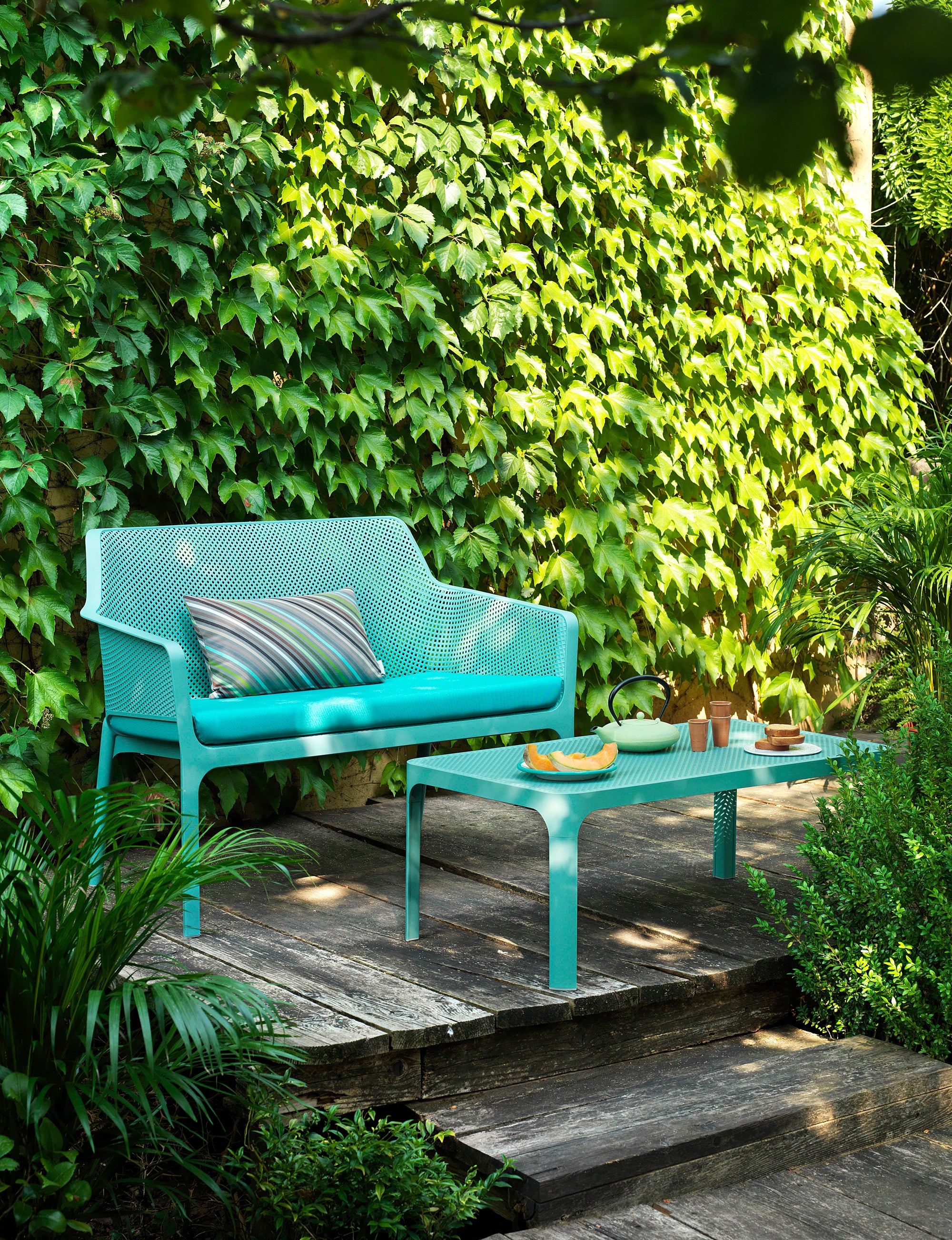 Turquoise Outdoor Bench NET
