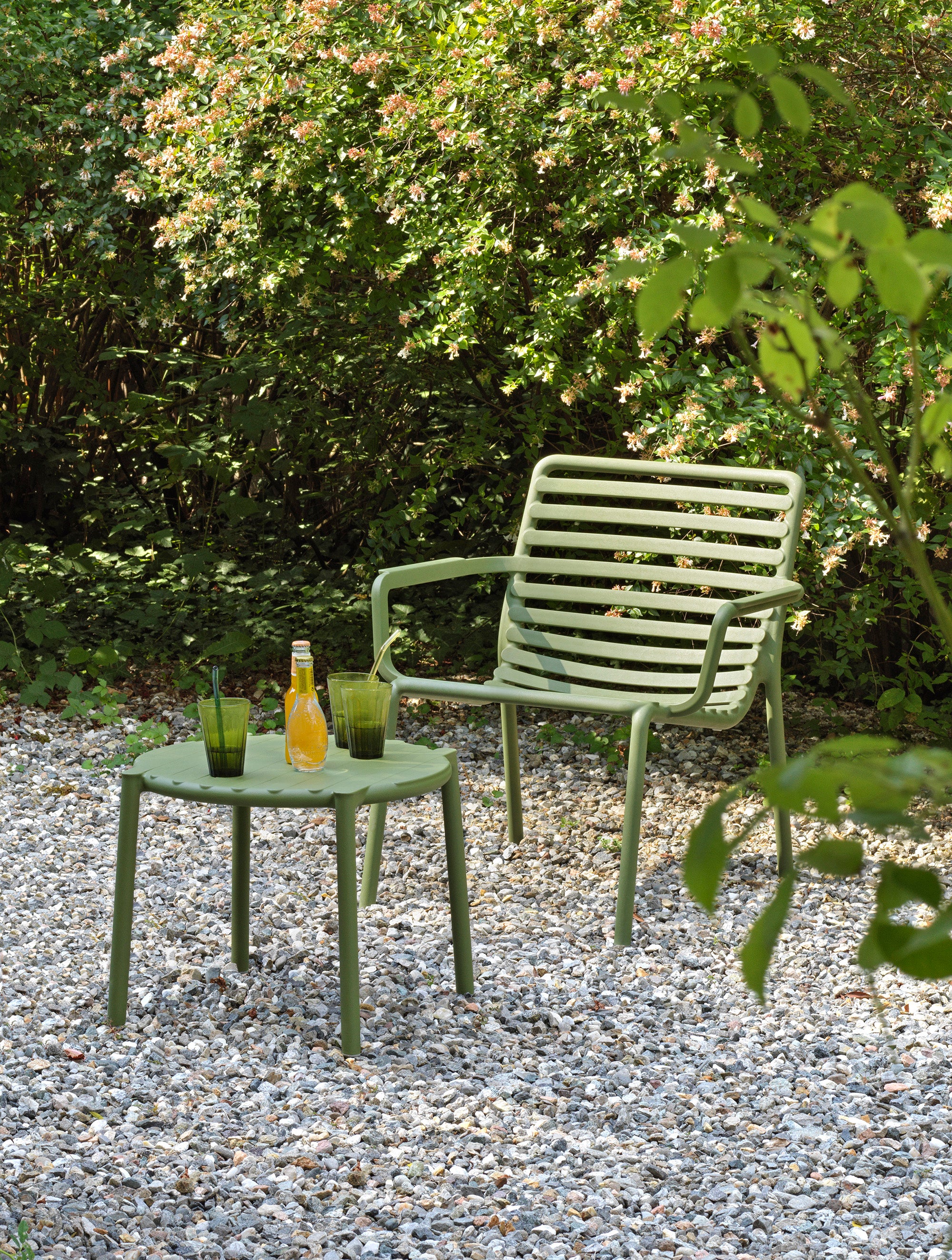 Round Outdoor Side Table DOGA Brown