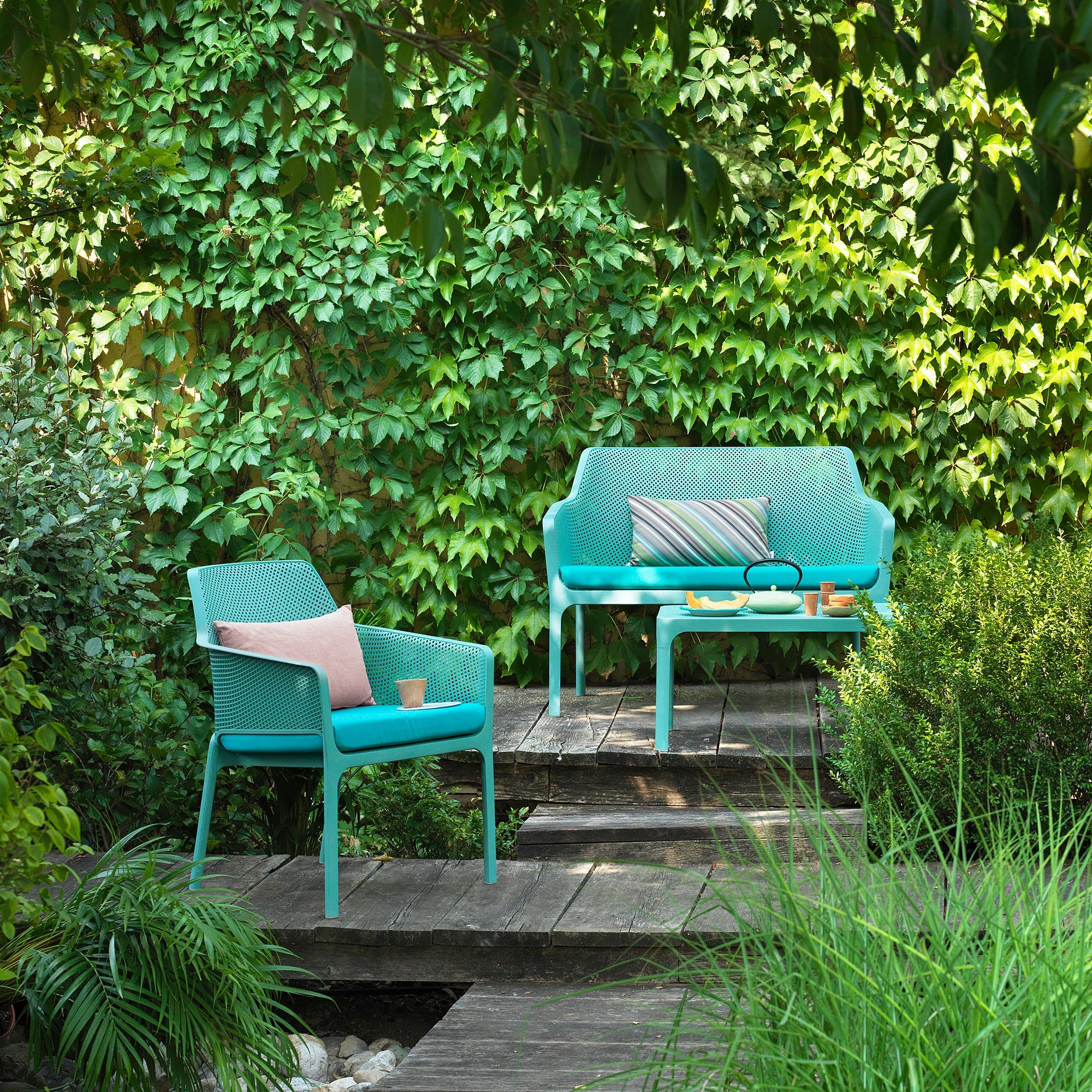 Turquoise Outdoor Armchair NET RELAX