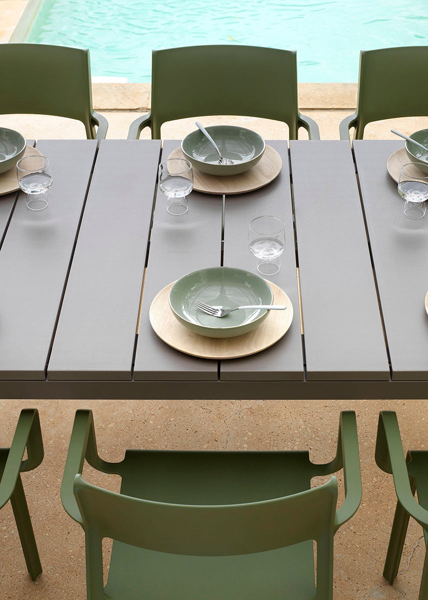 Outdoor chair with armrests TRILL taupe