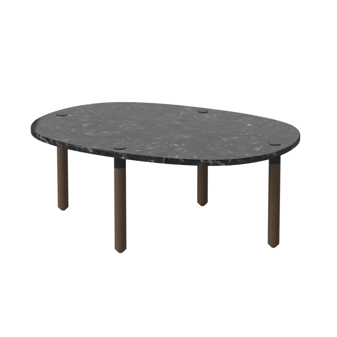 Coffee table Tuk Marble with dark oak wood