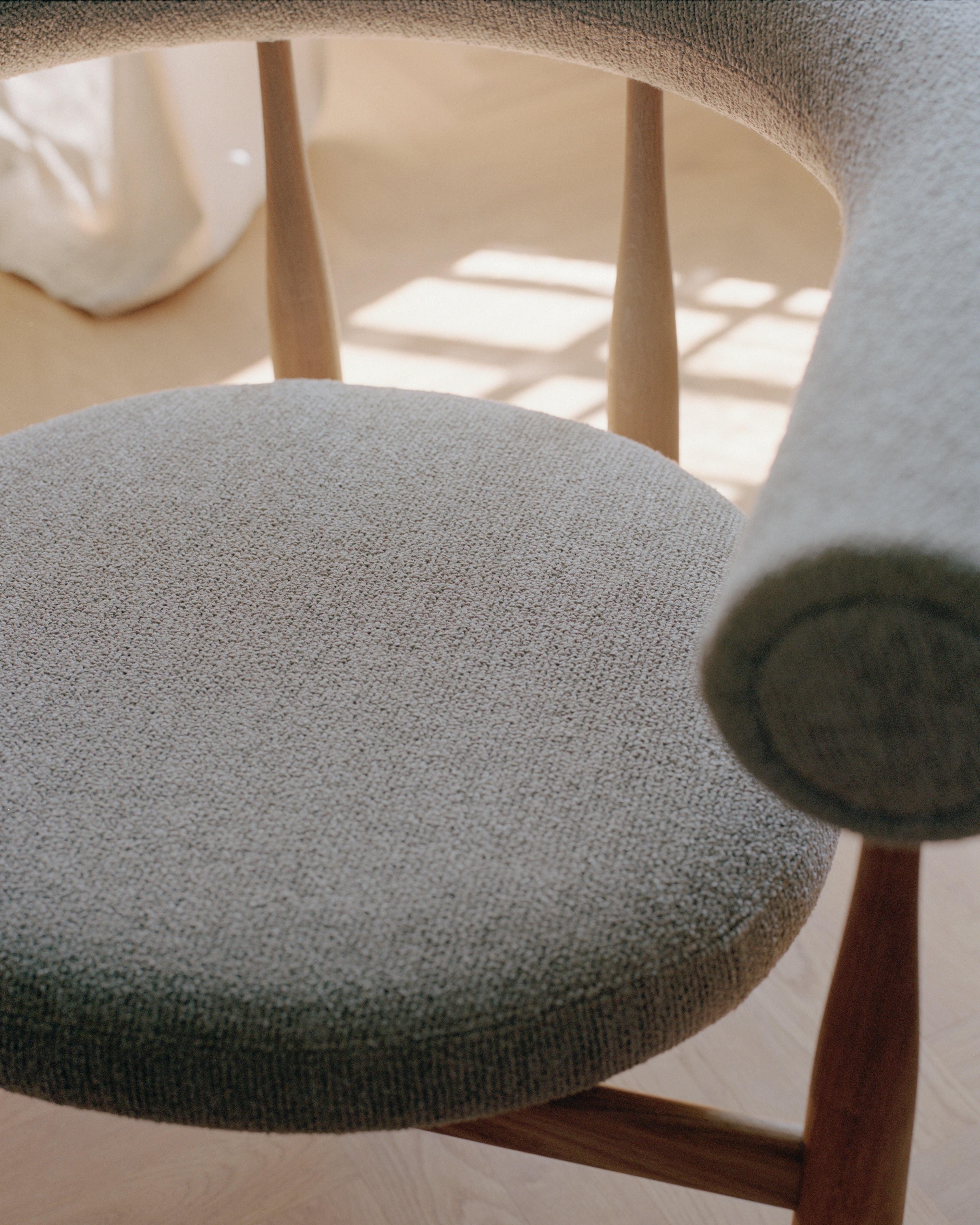 BUKOWSKI upholstered armchair with oak base