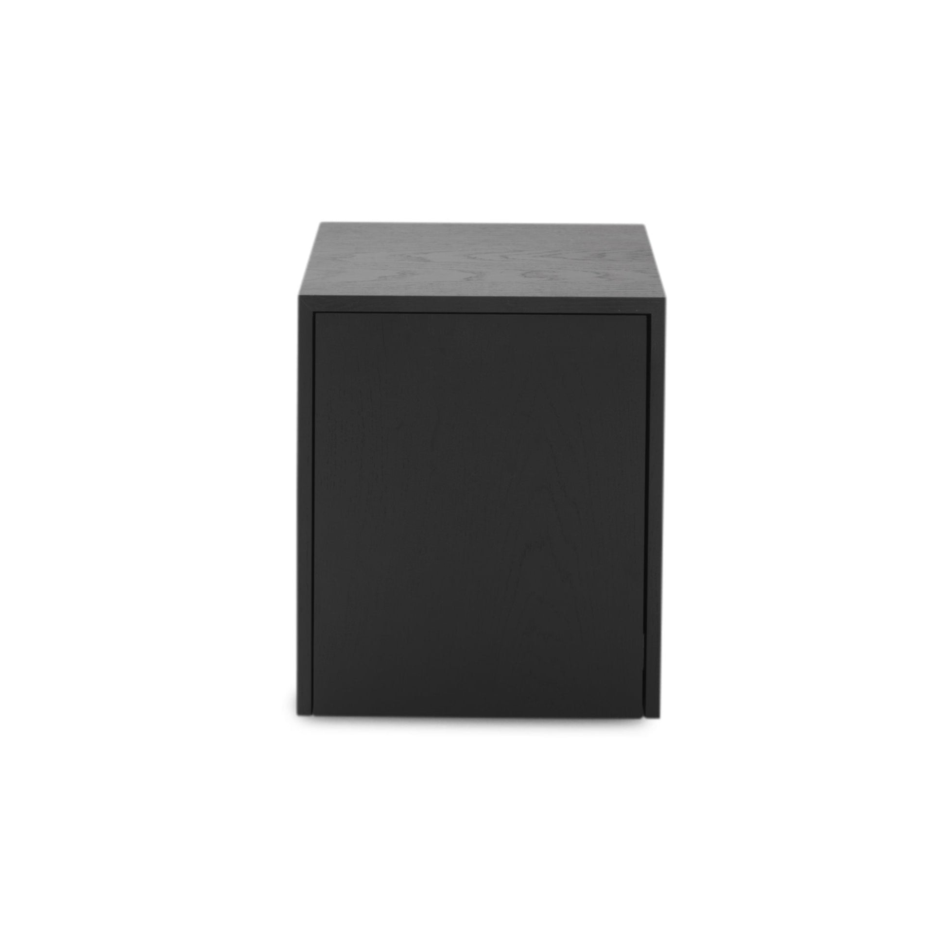 Side table with MASS drawer black oak veneer