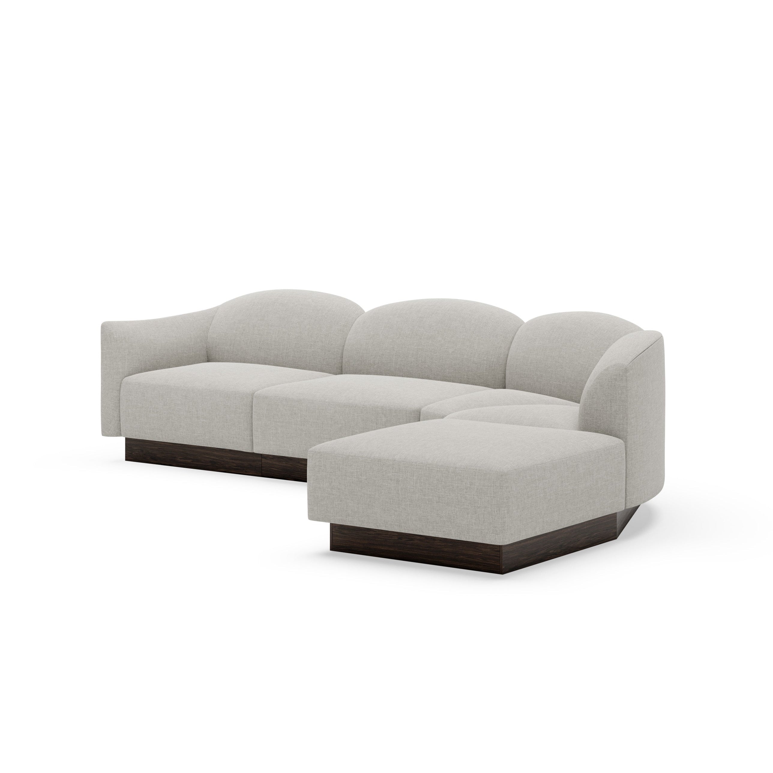 Modularer halbkreisförmiger Ecksofa rechts SHORE personalisierbar