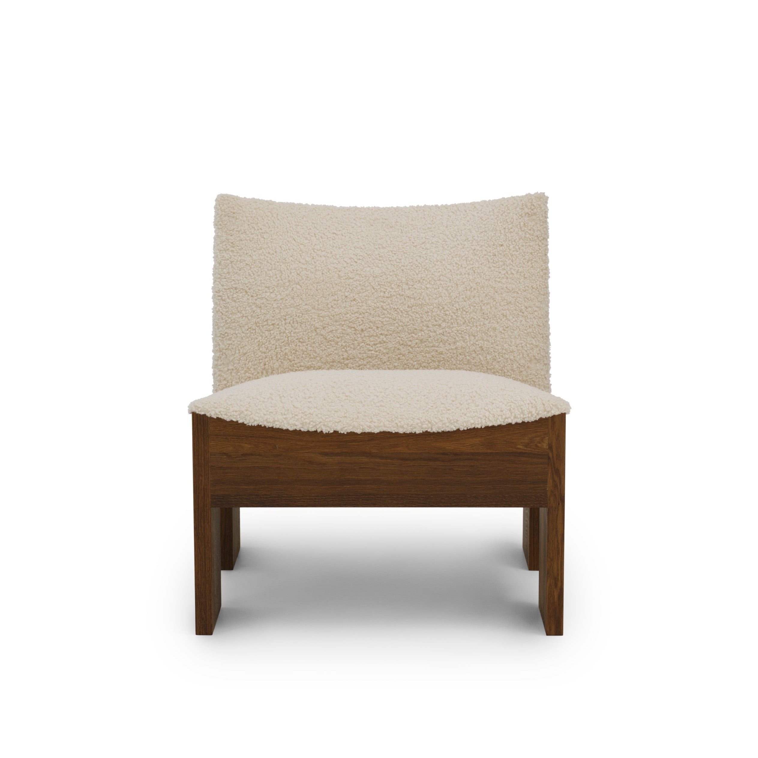 Tenon Zinc Drake Spacedust armchair beige with a dark oak base