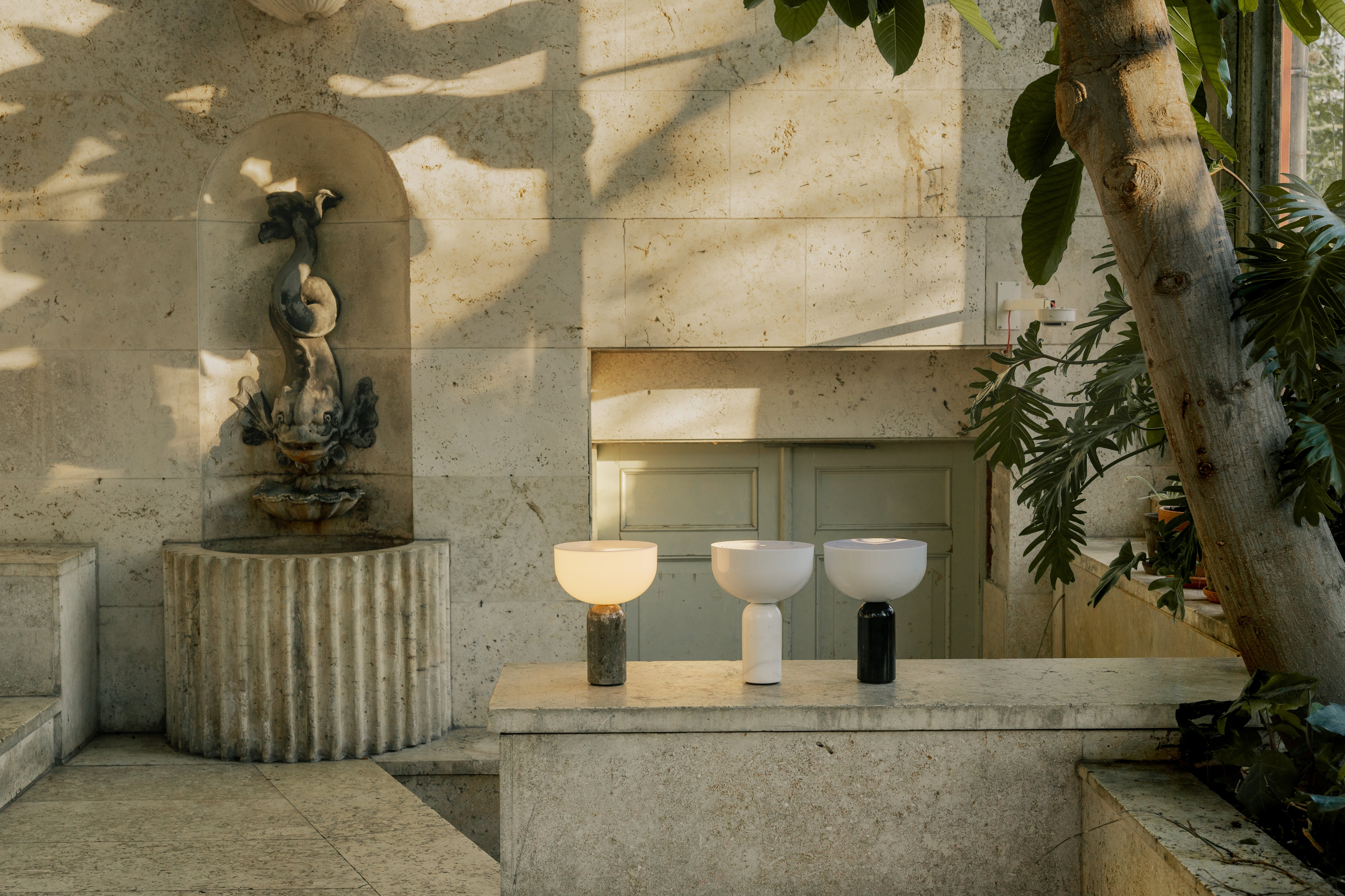 Portable lamp KIZU white marble