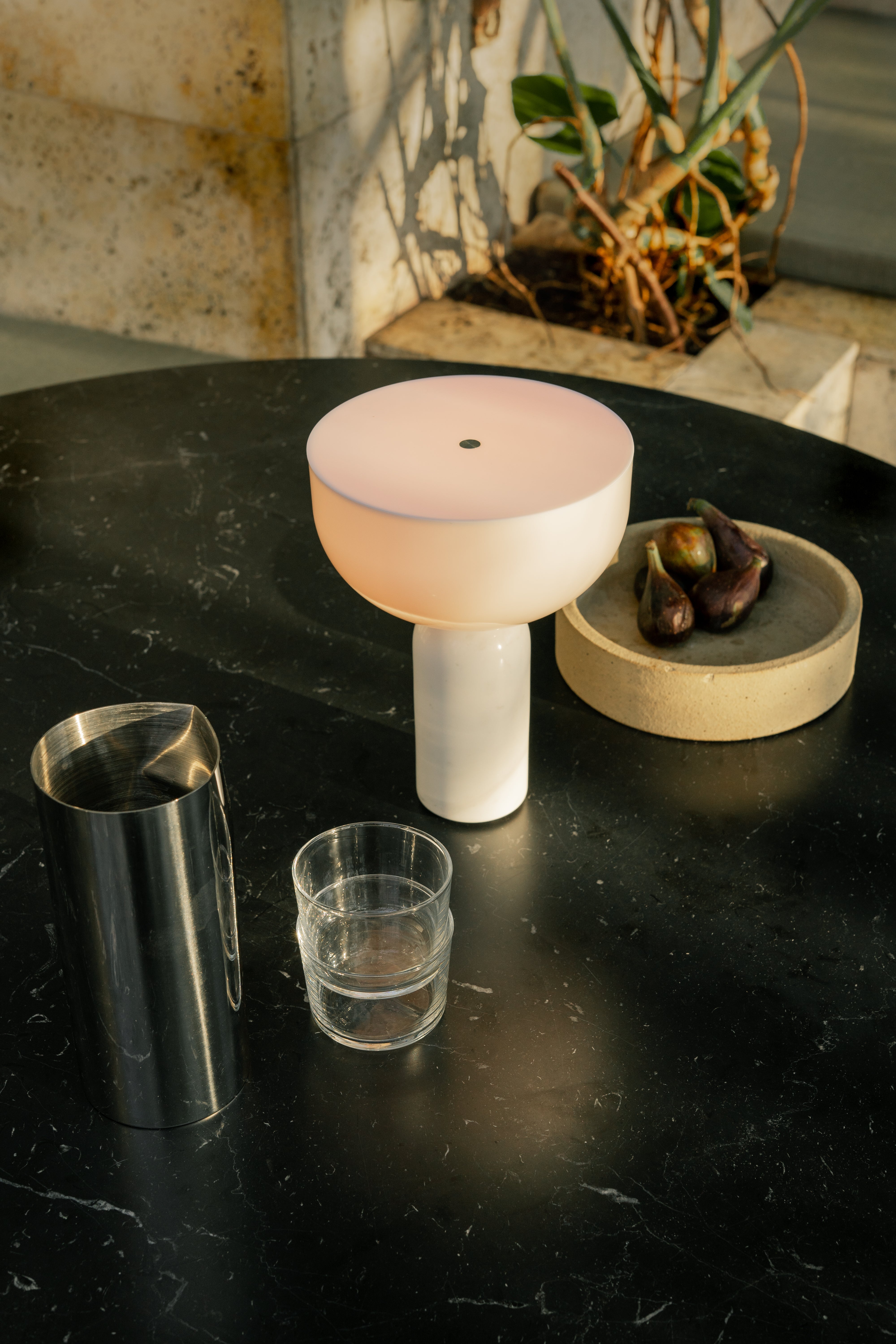 Portable lamp KIZU white marble