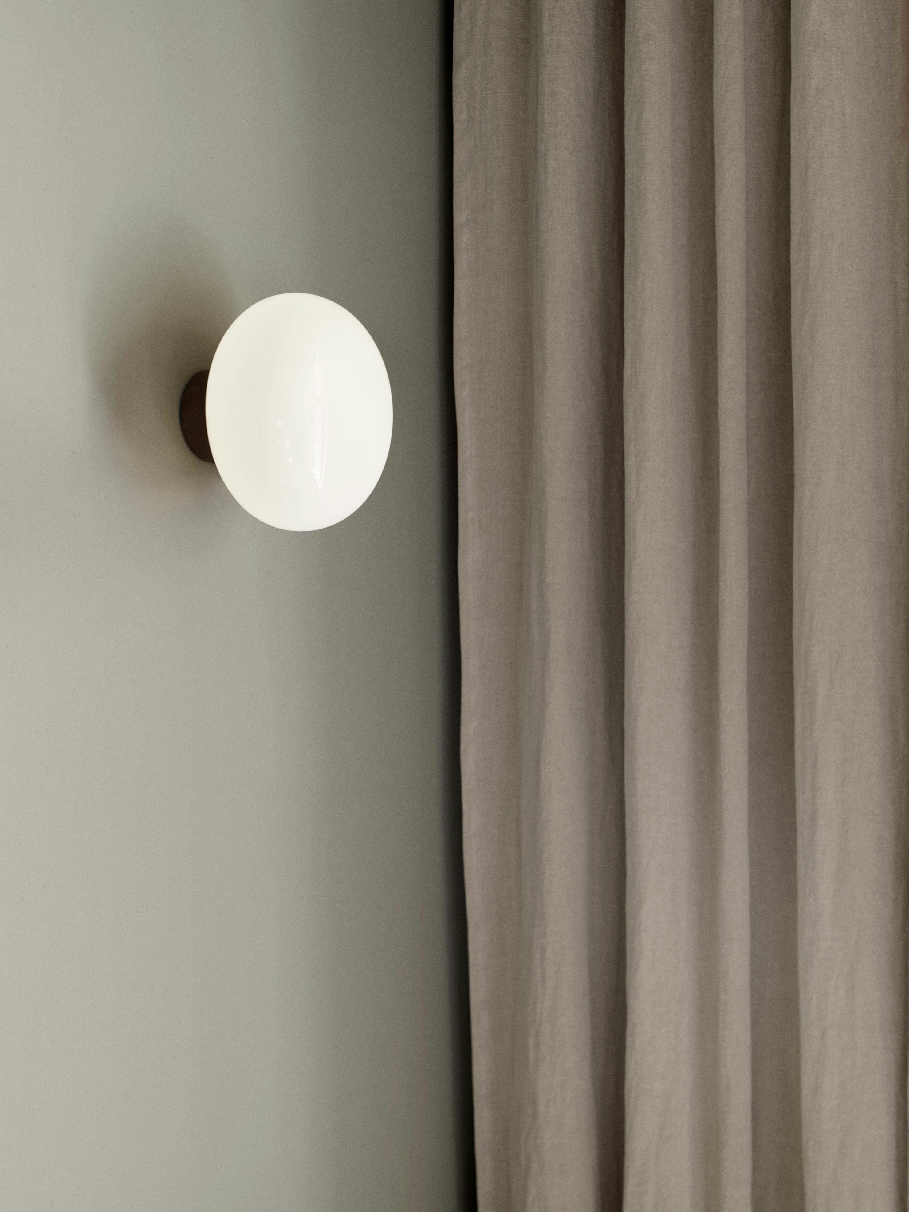 Karl-Johan sconce iridescent glass with a smoked oak base