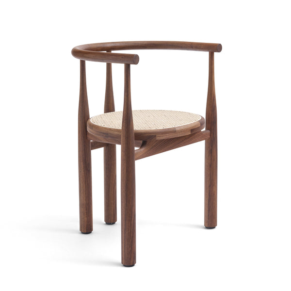 Bukowski chair braided seat with a nutty base