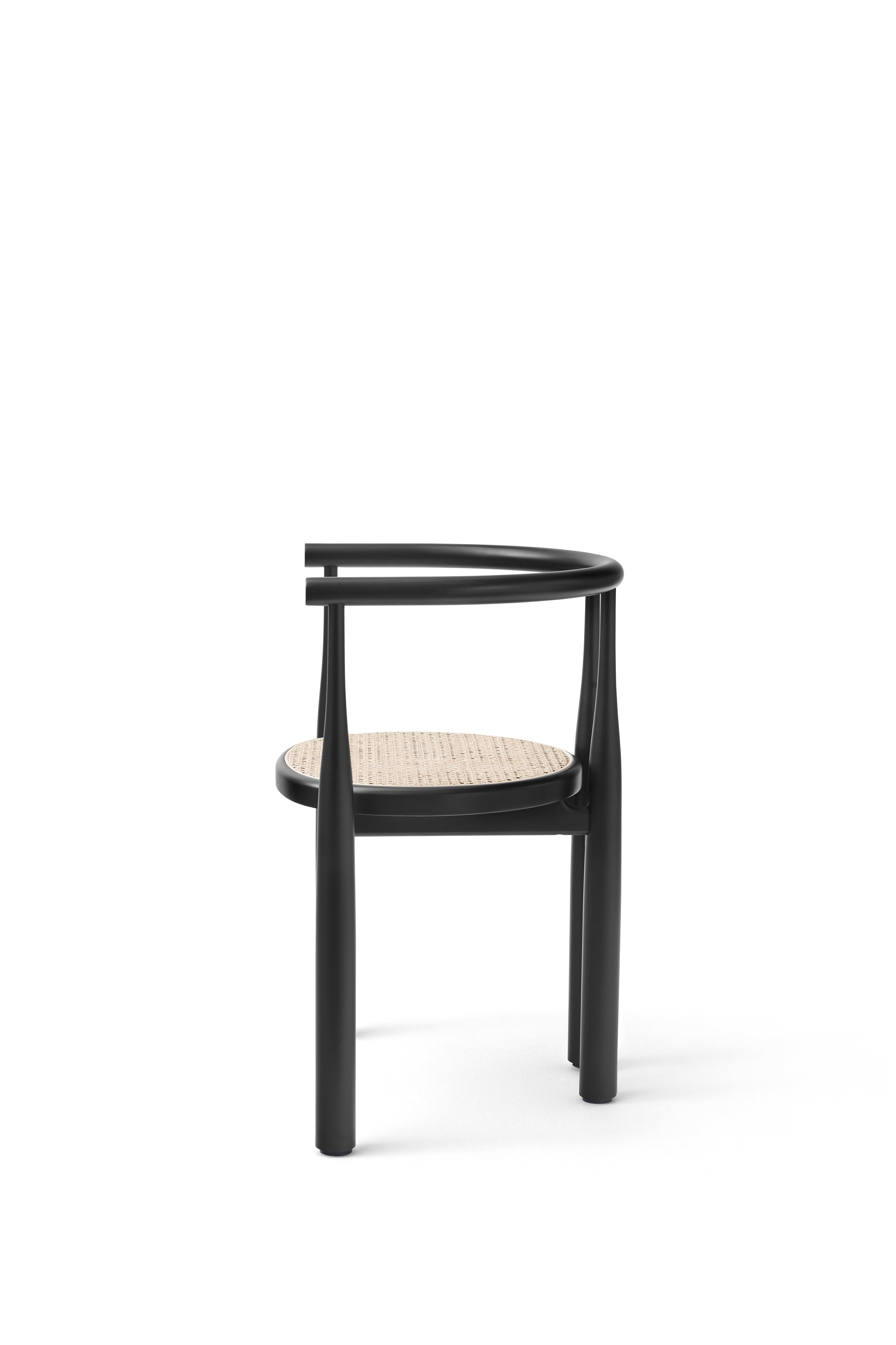 Bukowski chair braided seat with a black beech base