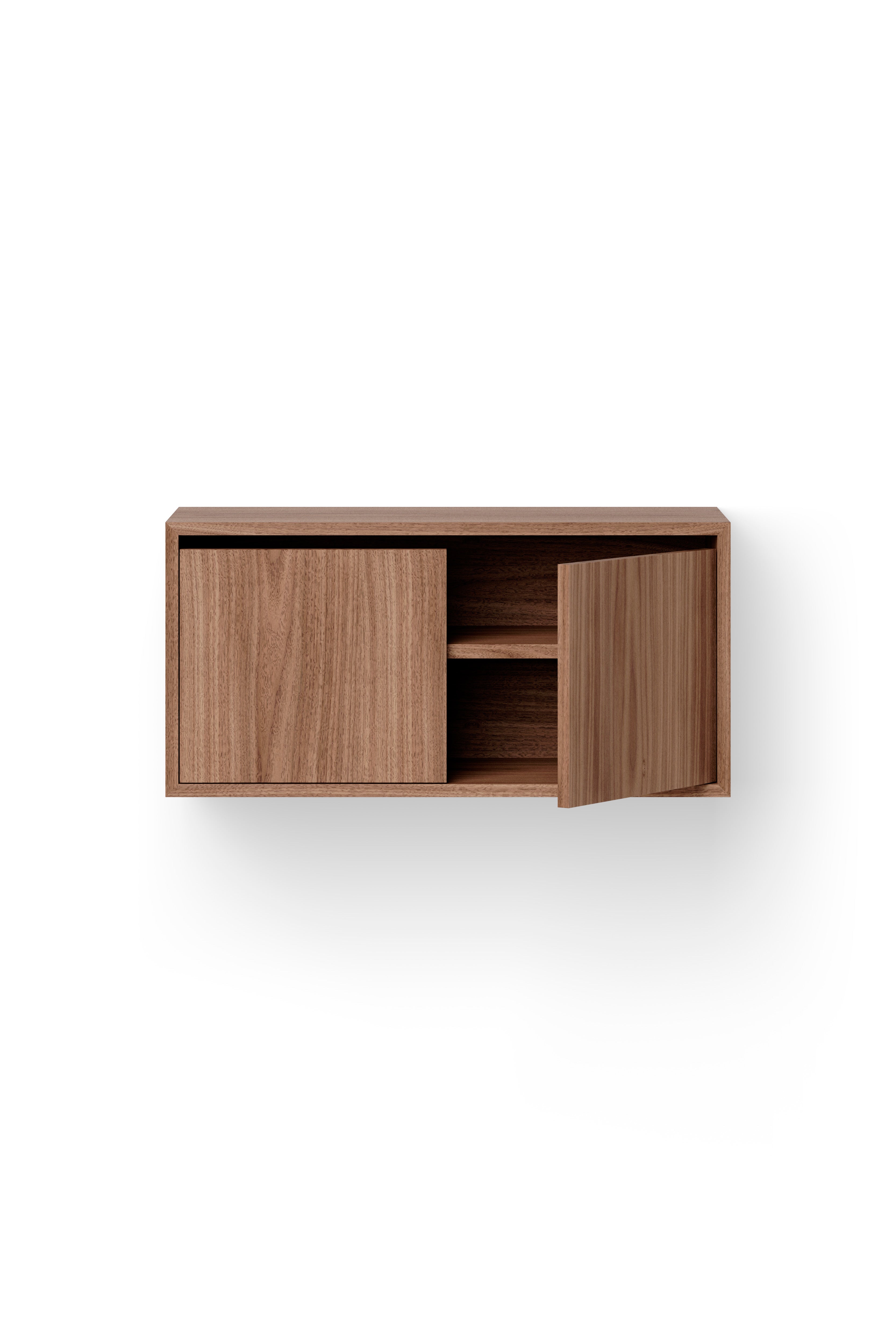 Hanging cabinet with door to New Works Walnut Veneer