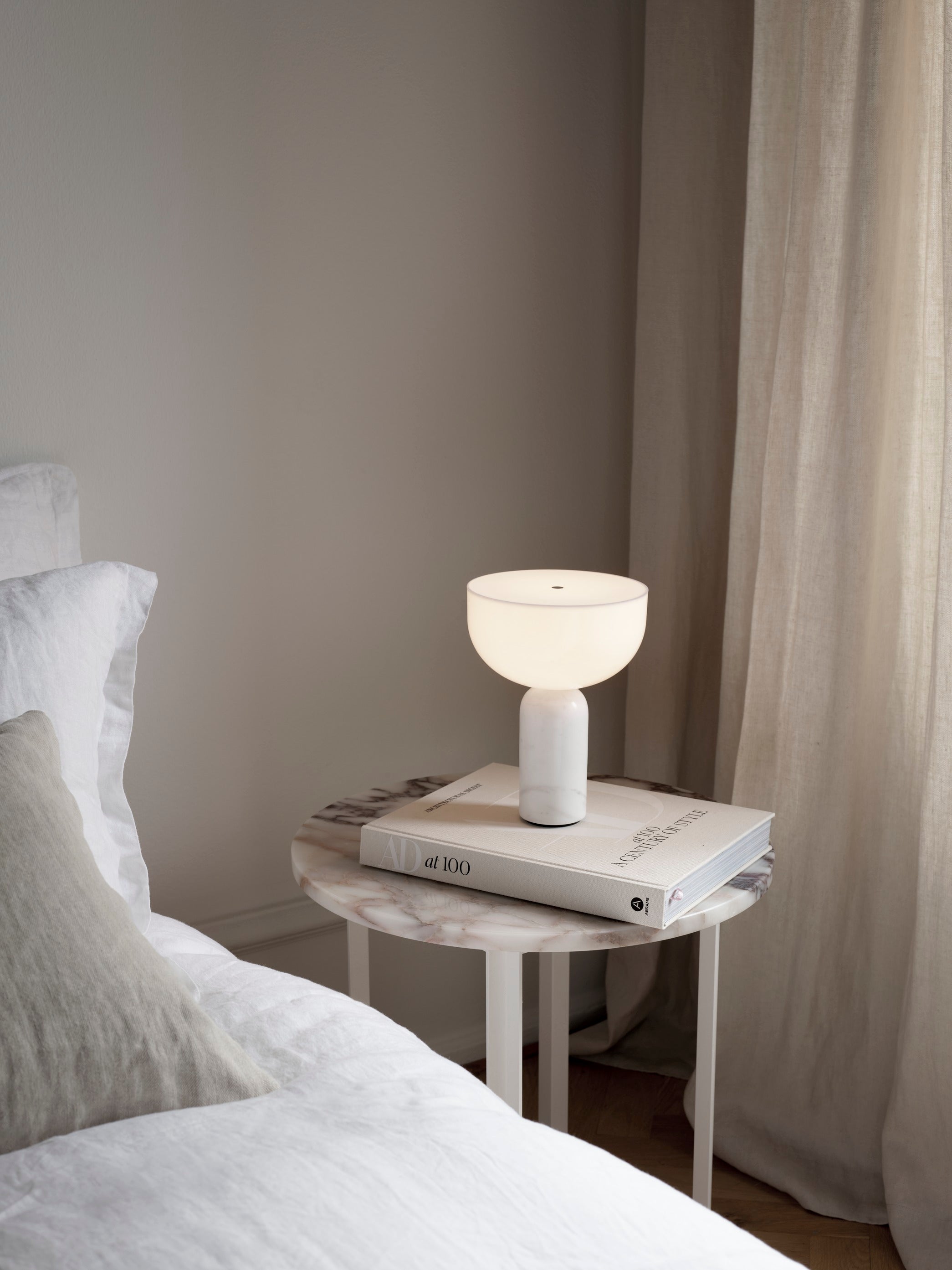 Portable lamp KIZU white marble