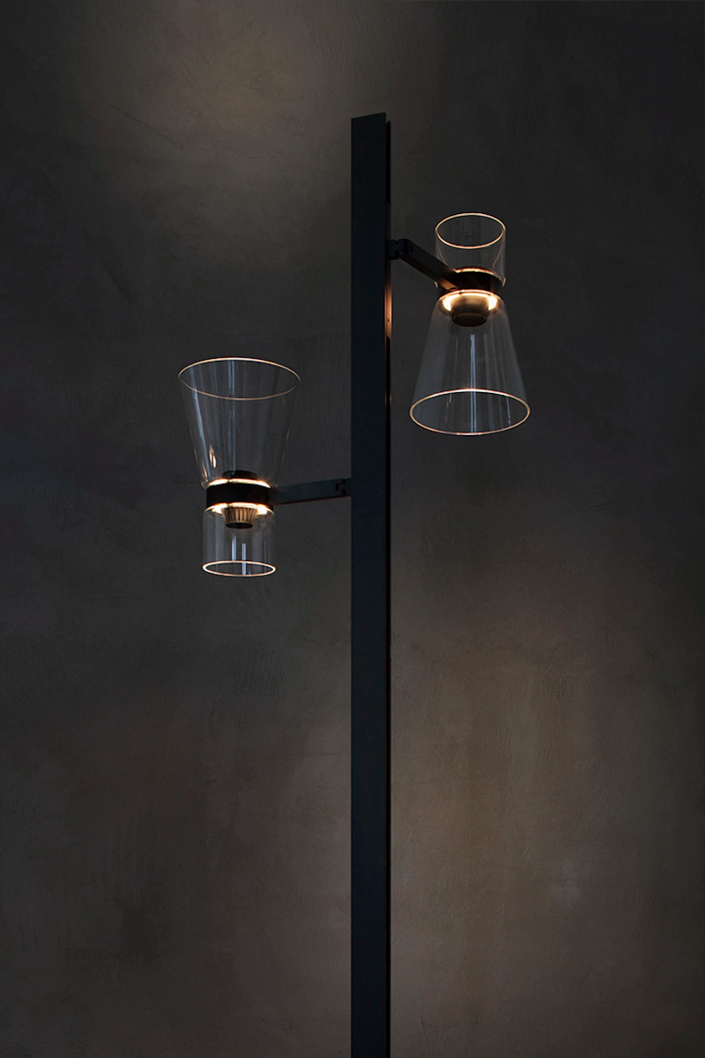 NOCTURNE F2 CONE Two-Point Floor Lamp in Silver