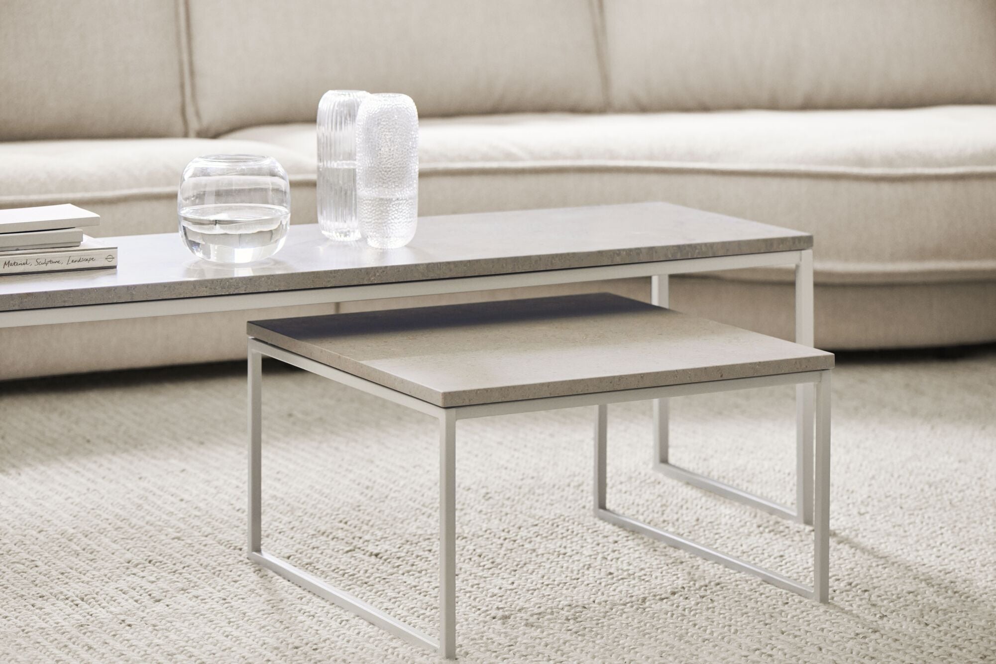 COMO coffee table black steel base