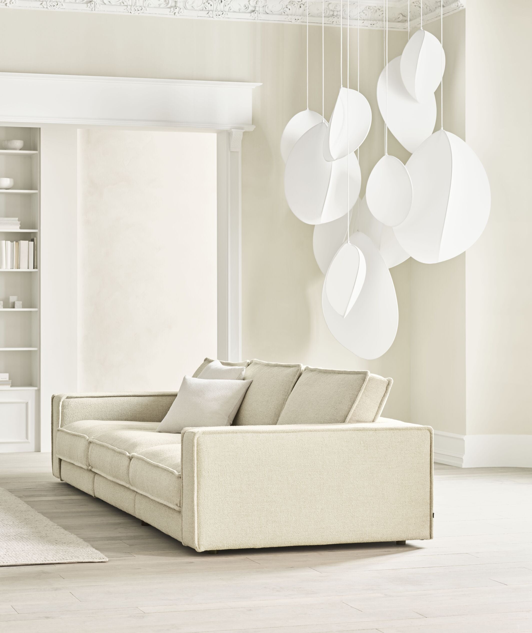 NOORA modular sofa - right -hand module with a whitened base