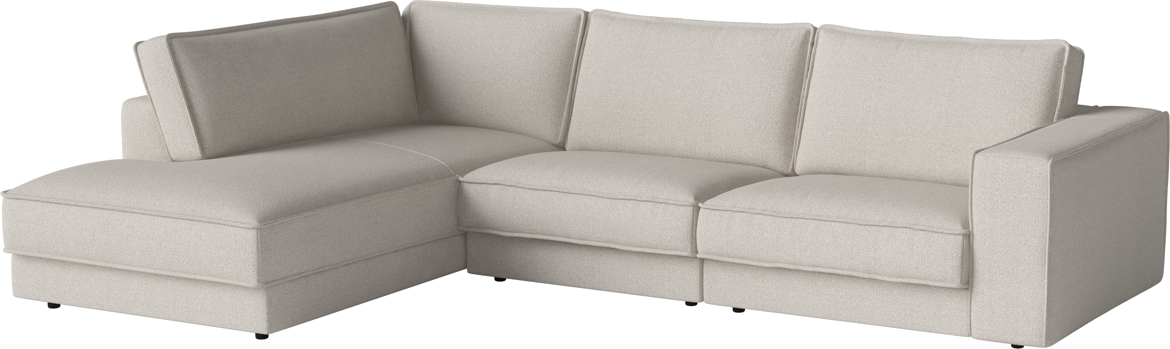 Left-hand corner 3-modular upholstered noora black base