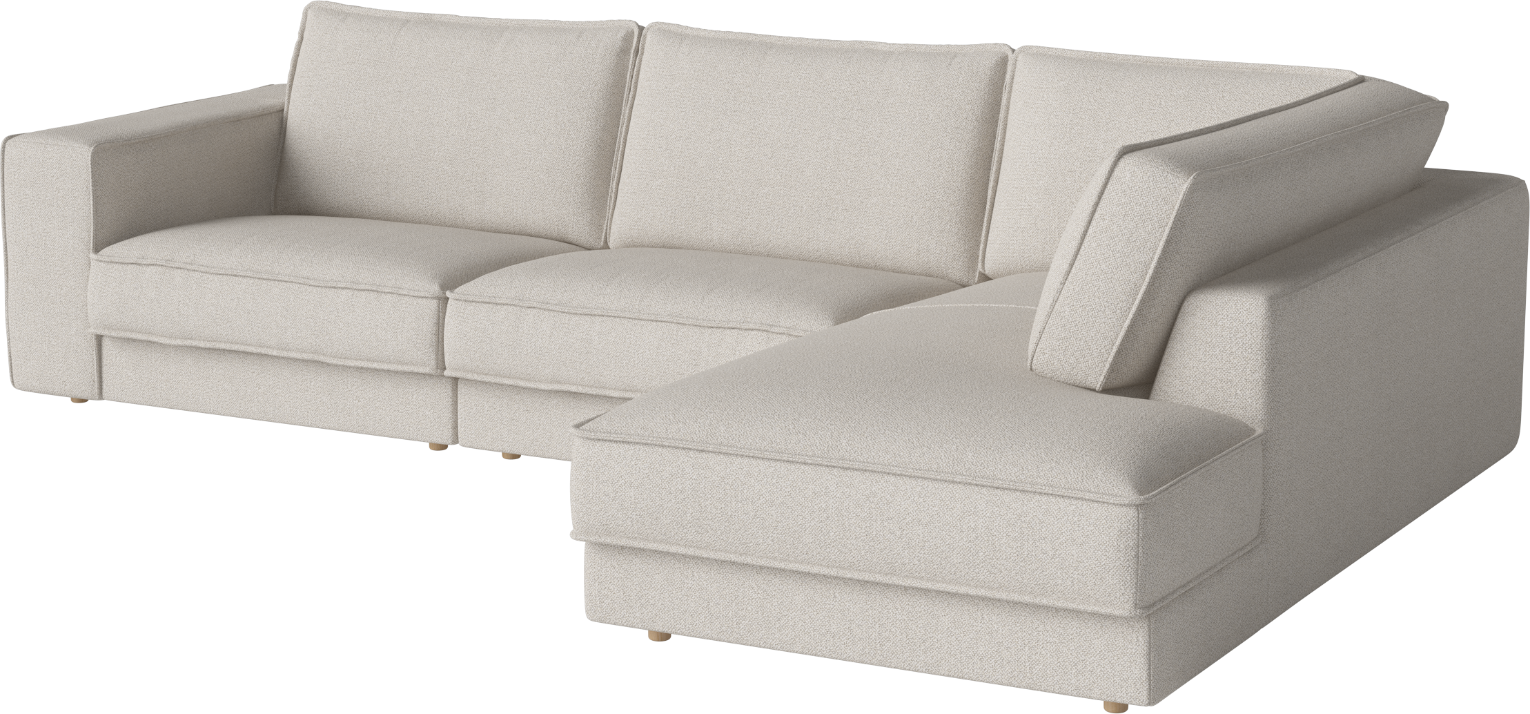 Right-sided 3-module corner sofa noora black base