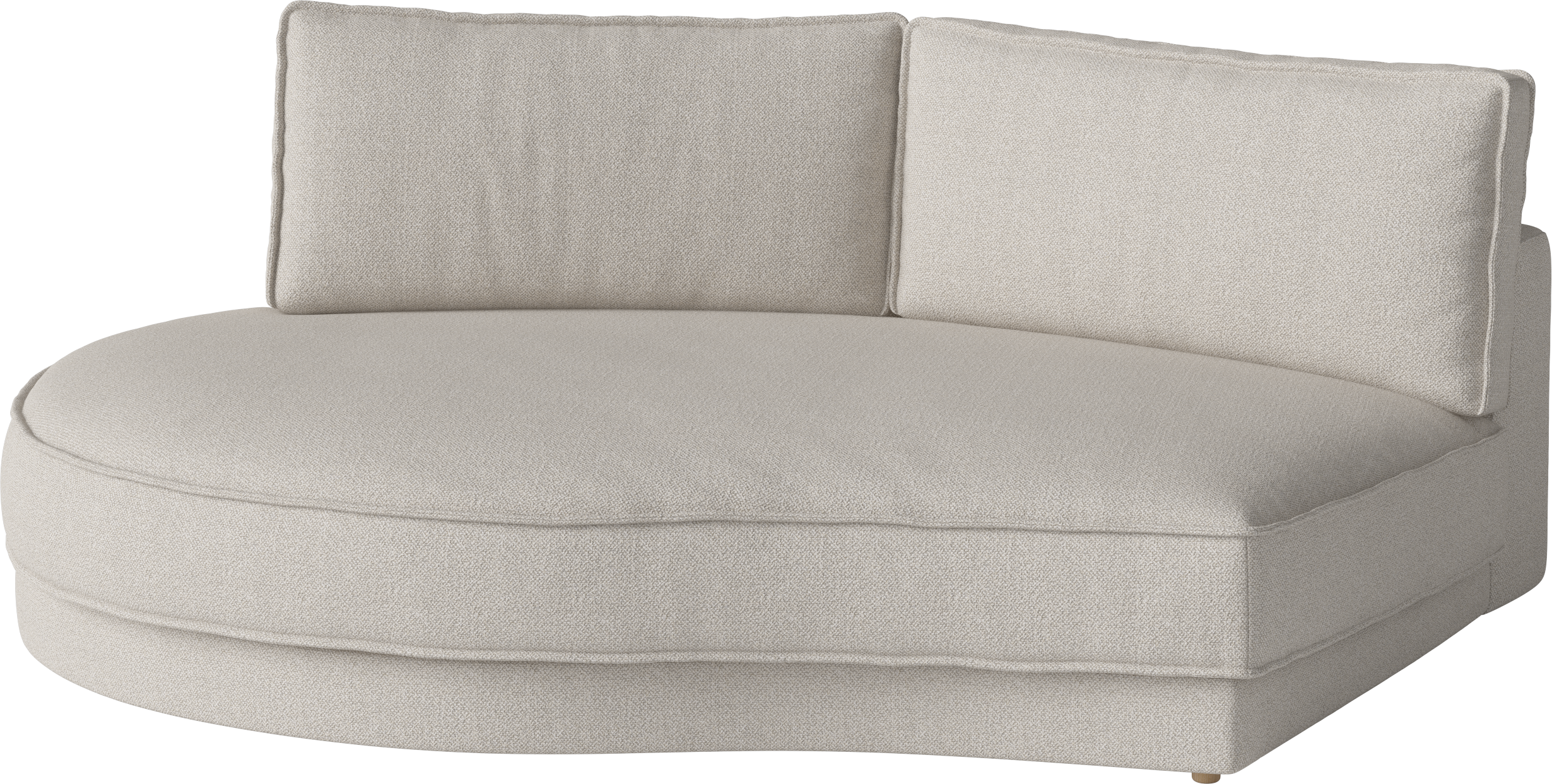 NOORA modular sofa - a rounded left -hand module with an oak base