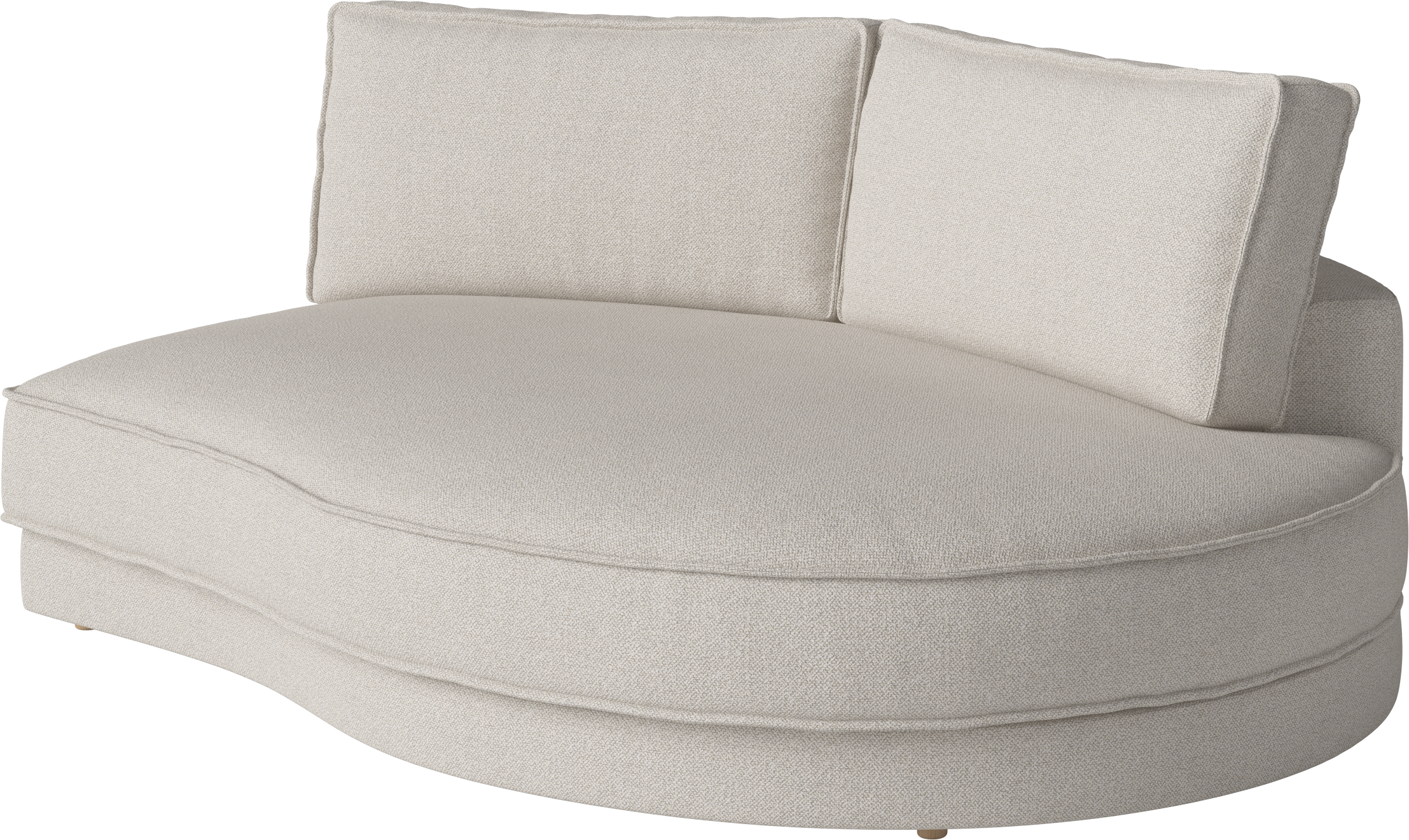 NOORA modular sofa - a rounded right module with an oak base