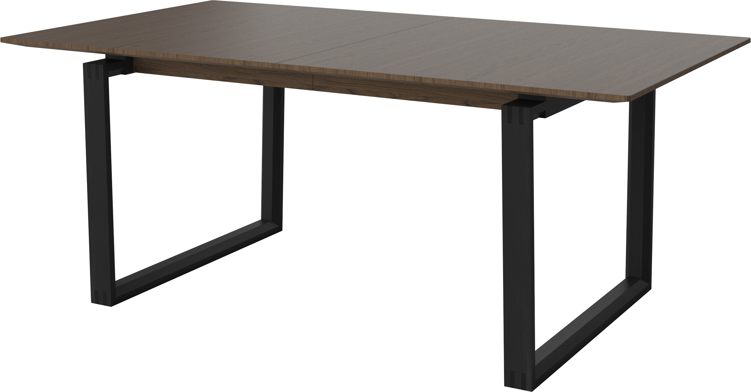 Nord table dark oak wood with a black base