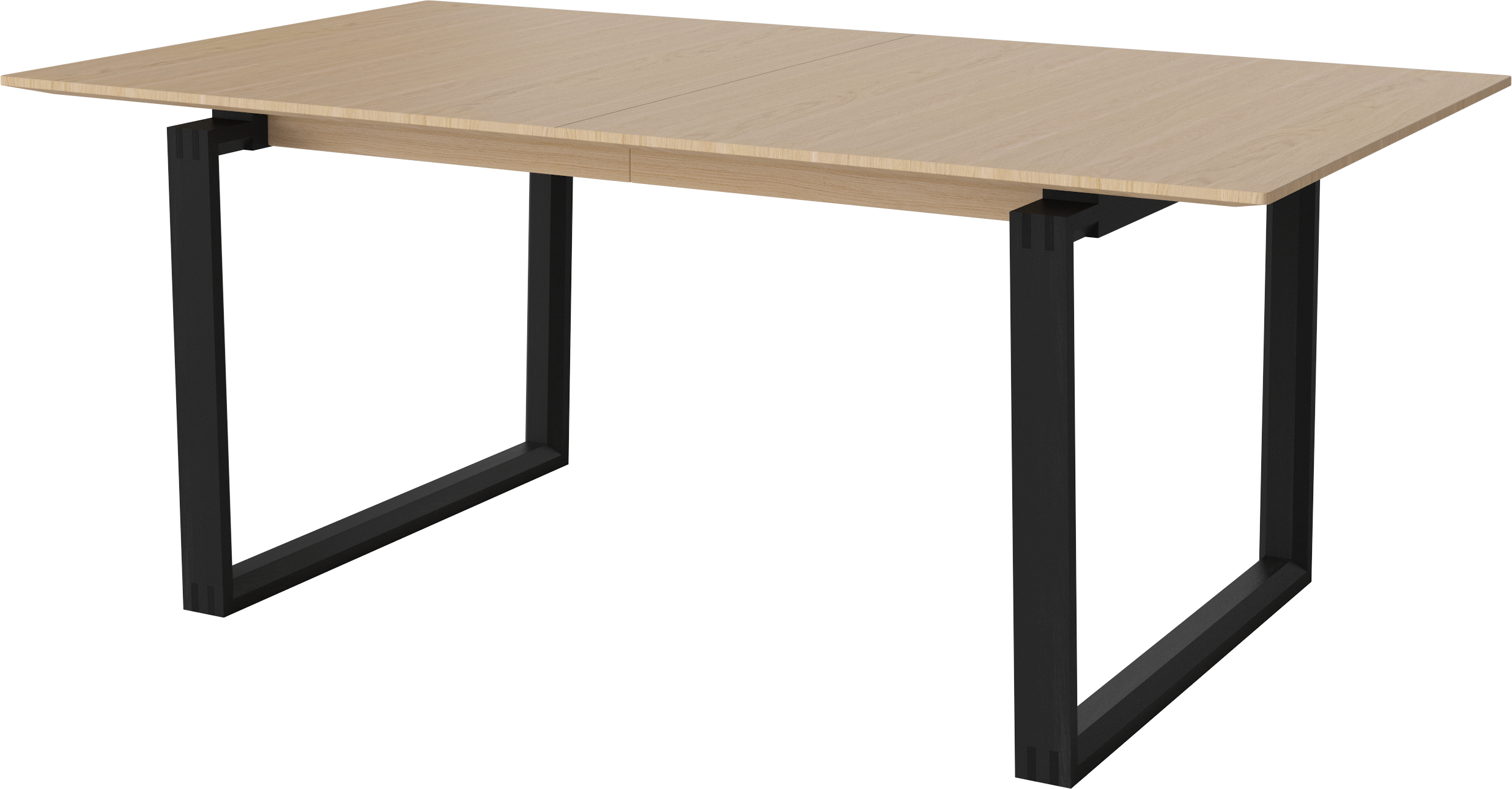 Nord table, whitened oak wood with a black base