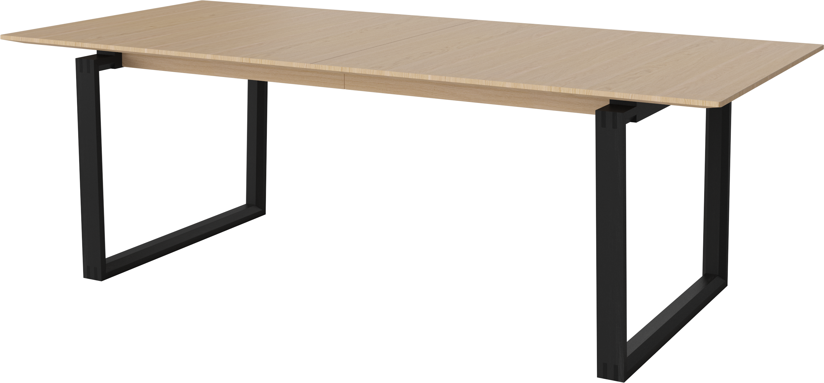 Nord table, whitened oak wood with a black base