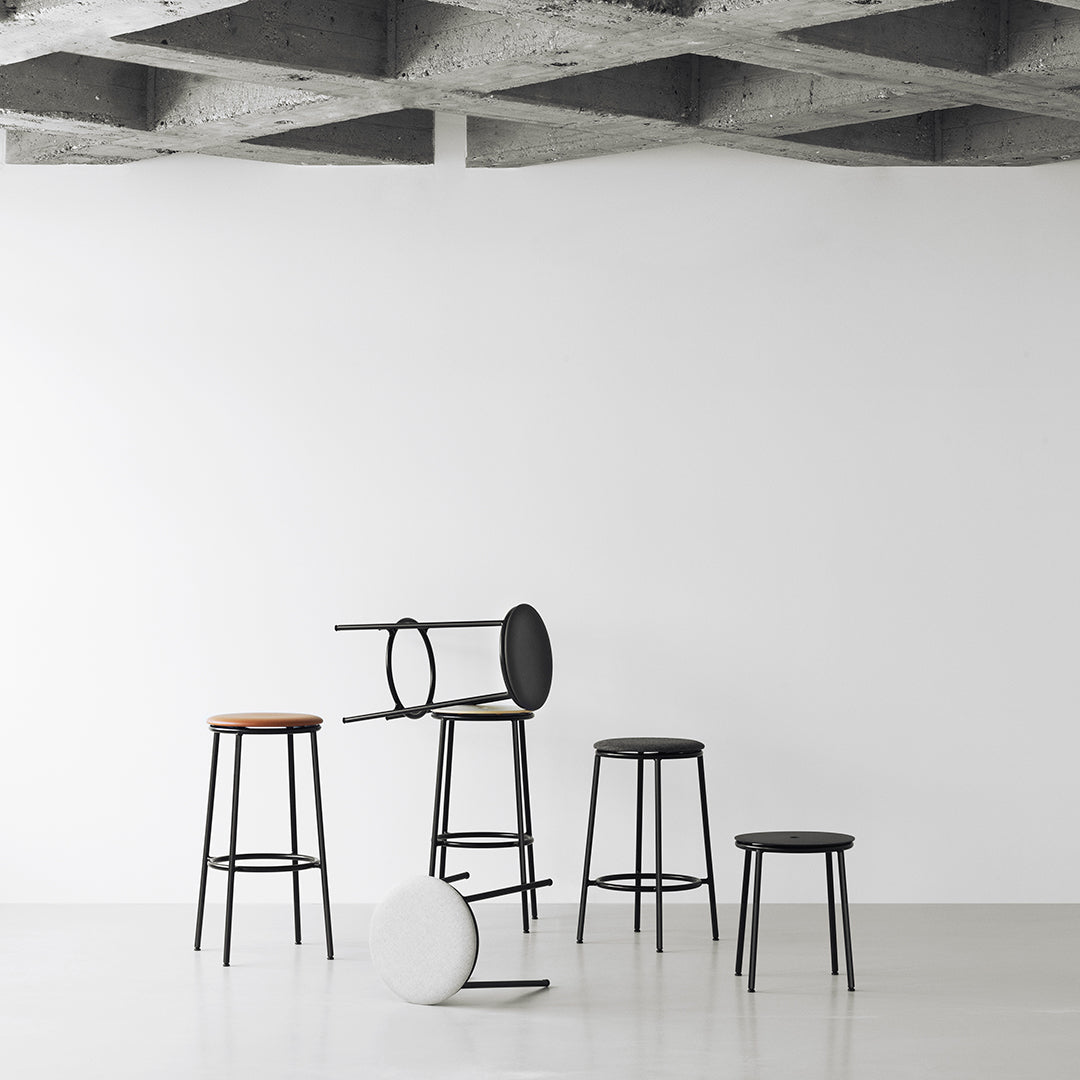 Circa gray stool with a black base