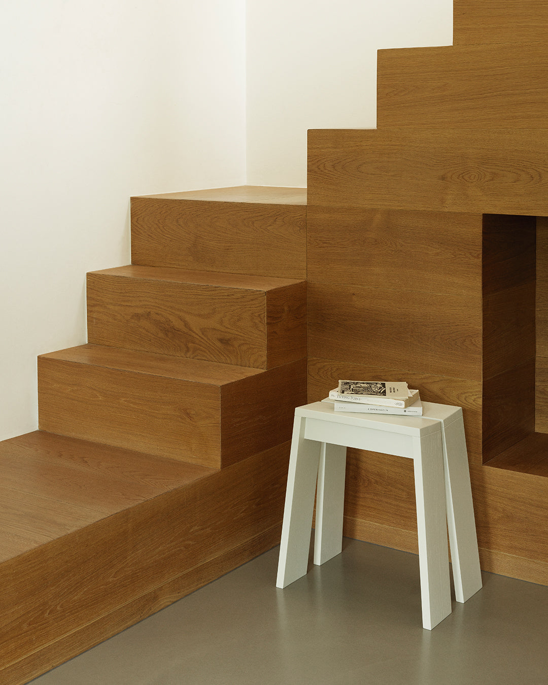 Light gray ash stool
