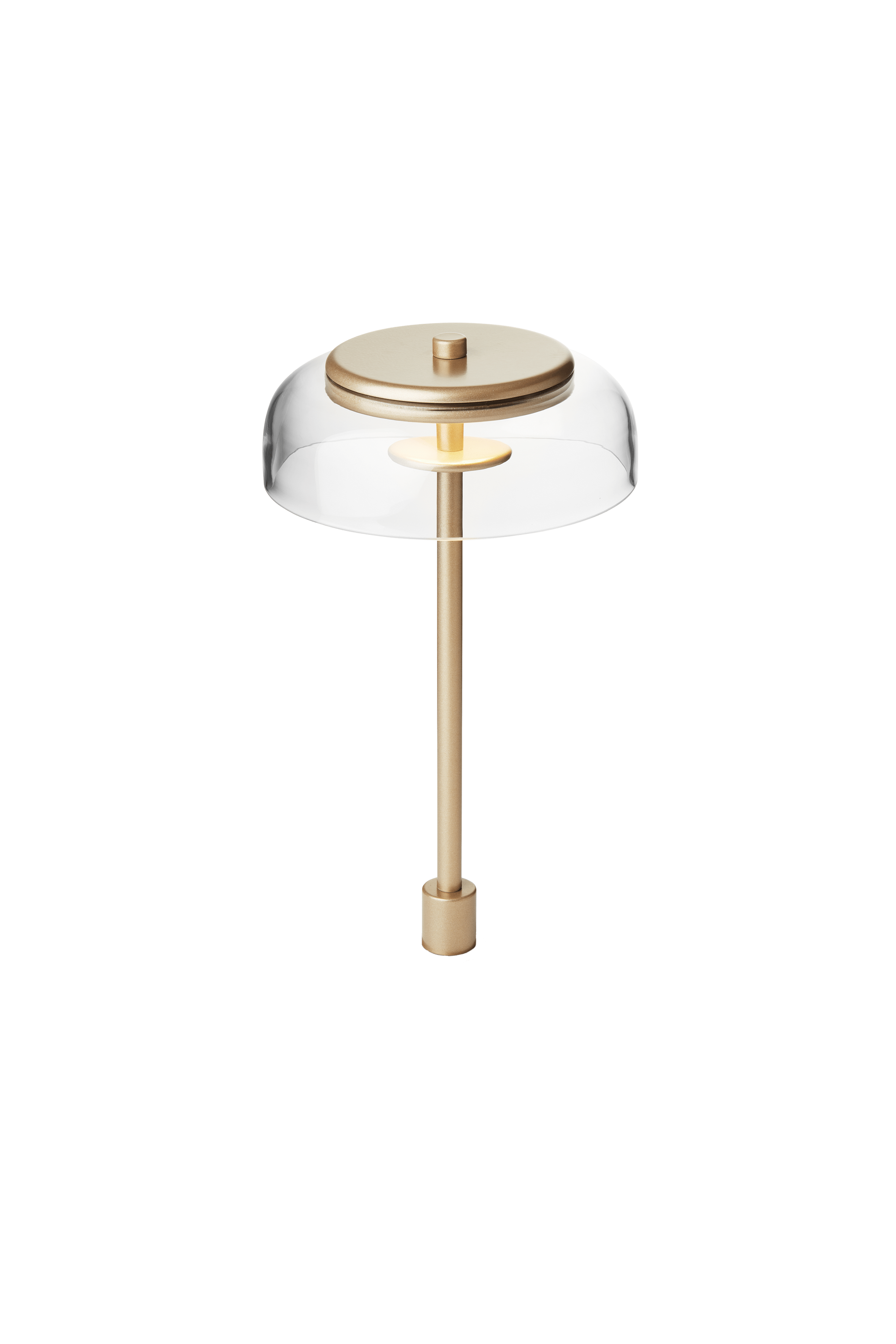 BLOSSI Table Lamp in Gold with Transparent Glass