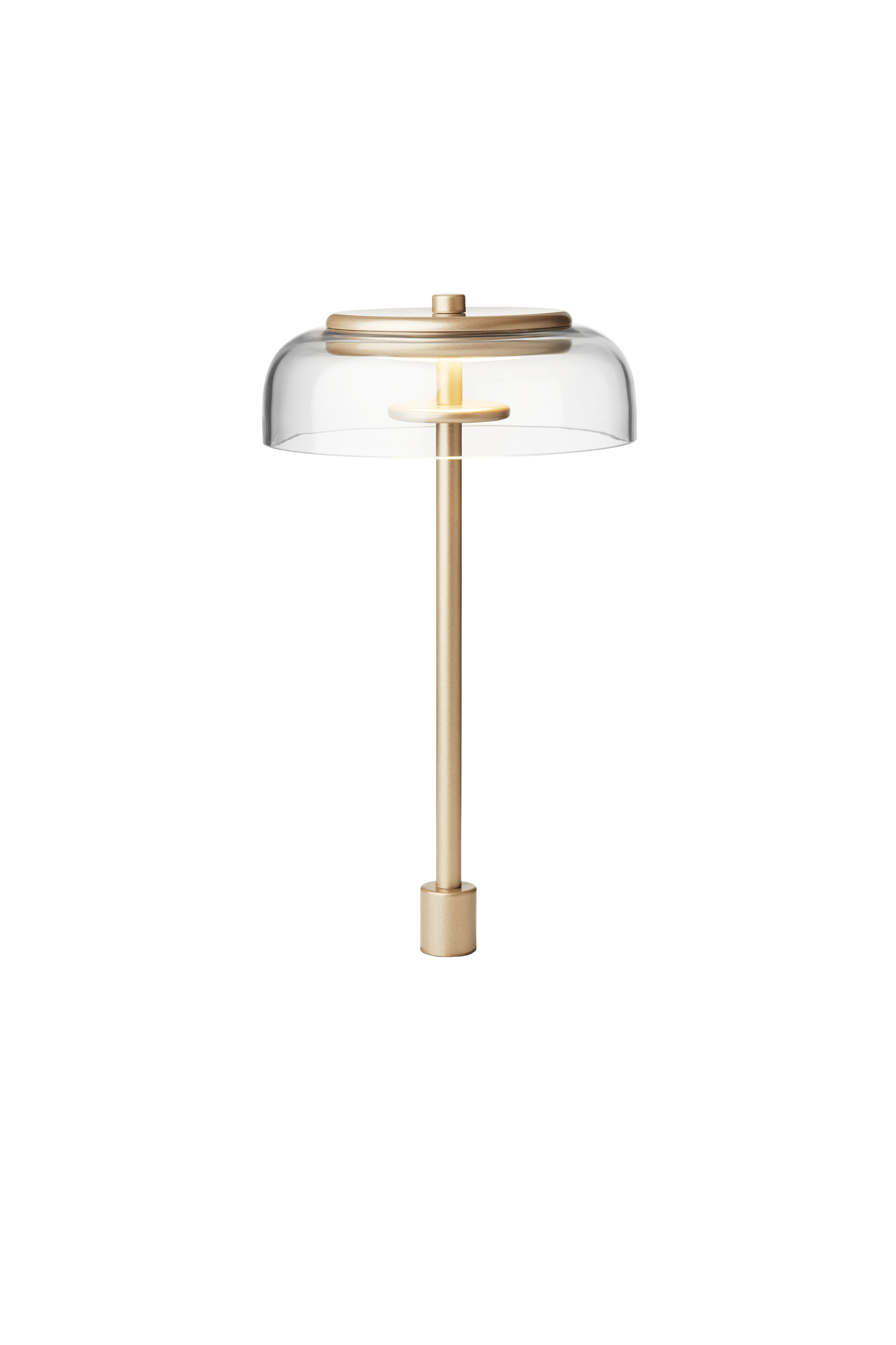 BLOSSI Table Lamp in Gold with Transparent Glass