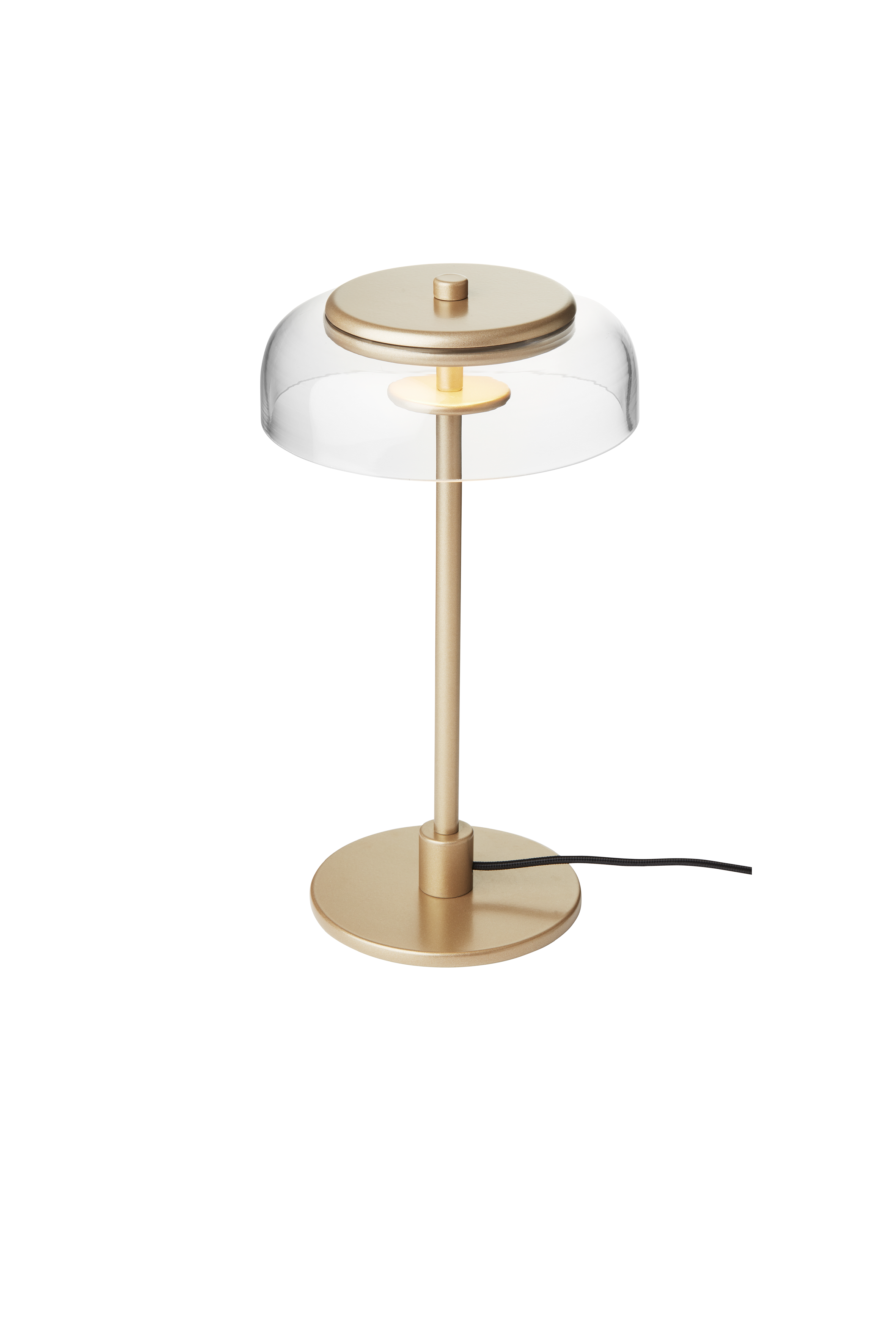 BLOSSI Table Lamp in Gold with Transparent Glass
