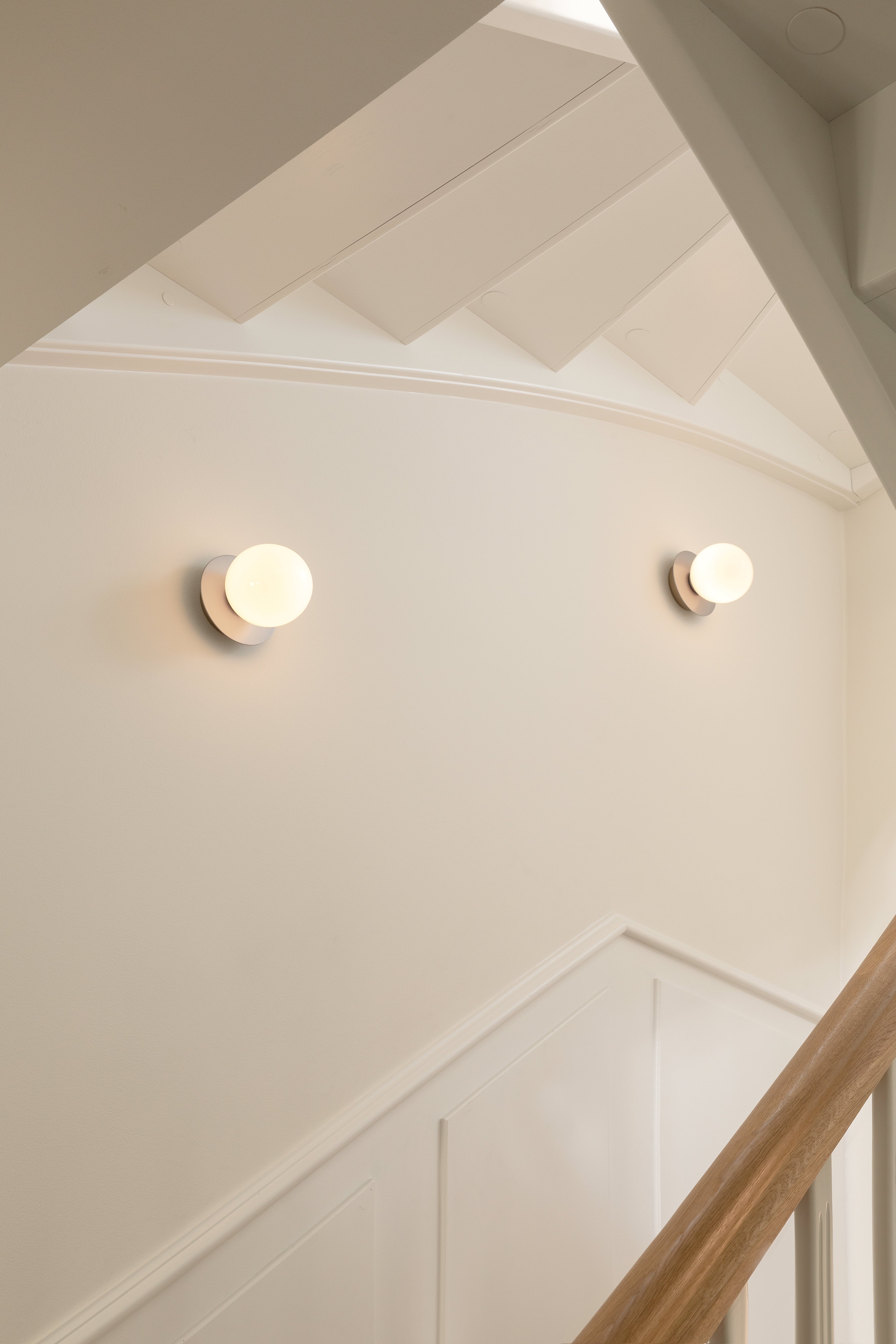 Recessed Wall Light LIILA in Silver with Opal Glass