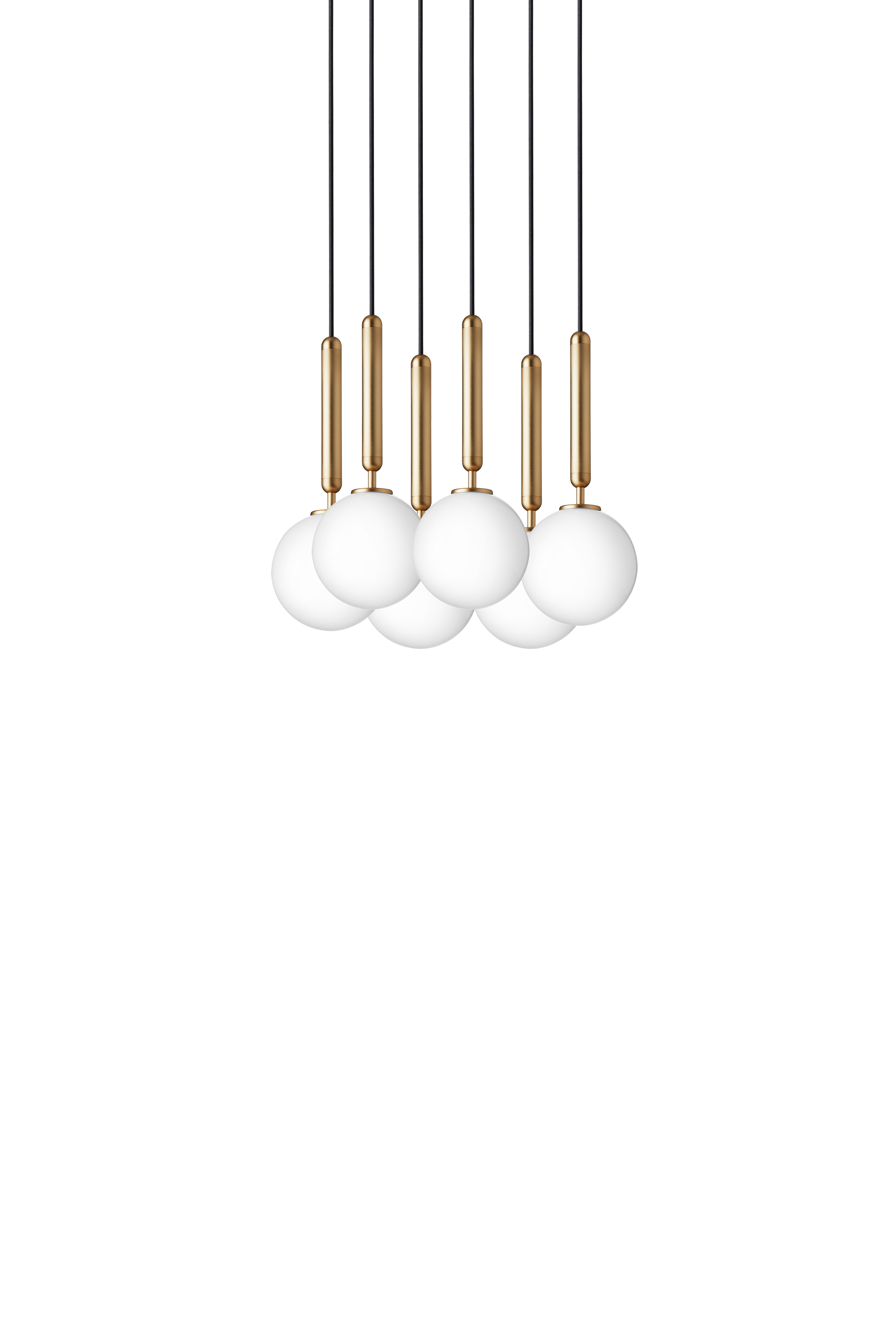 MIIRA 6 Pendant Lamp in Brass with Opal Glass