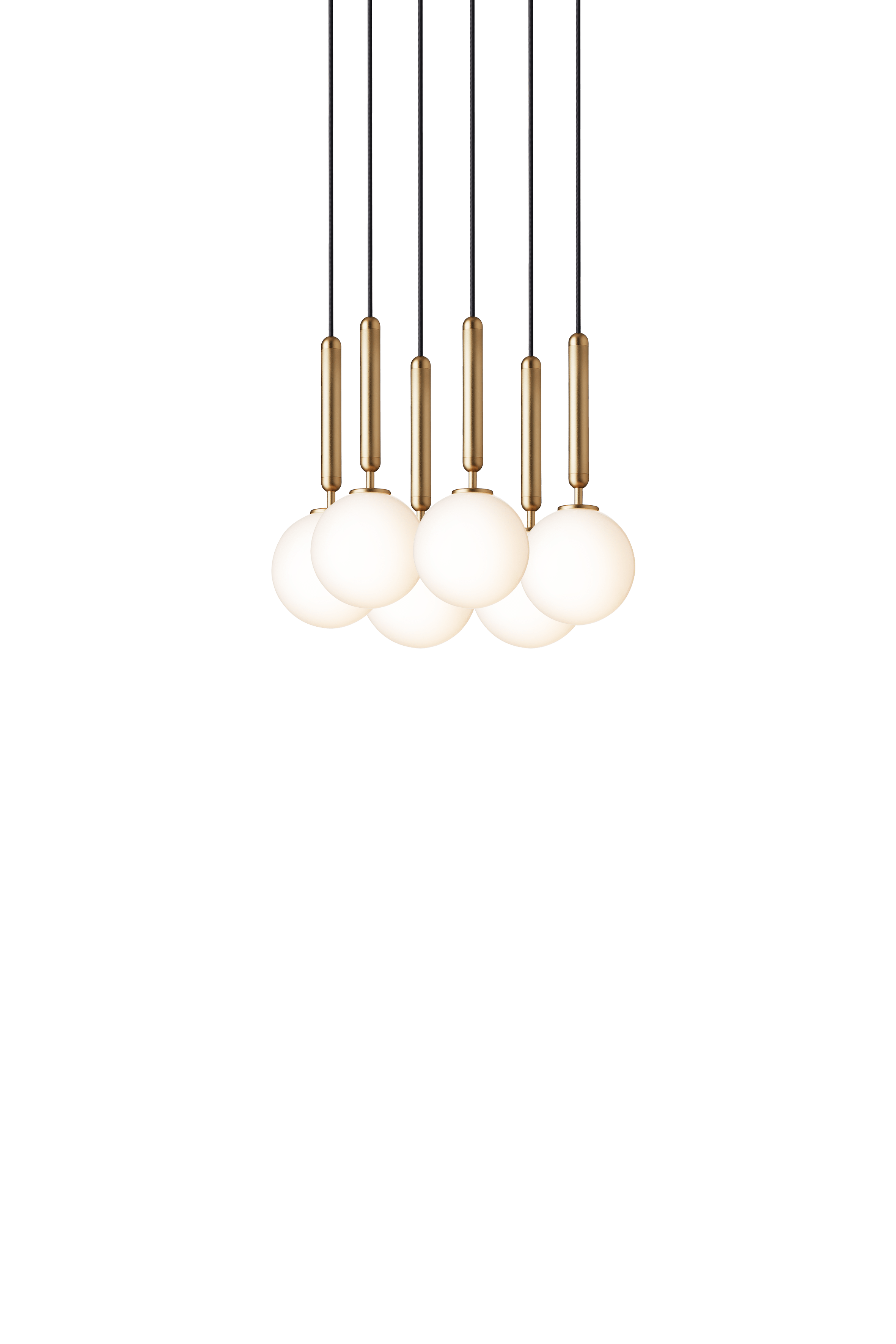 MIIRA 6 Pendant Lamp in Brass with Opal Glass