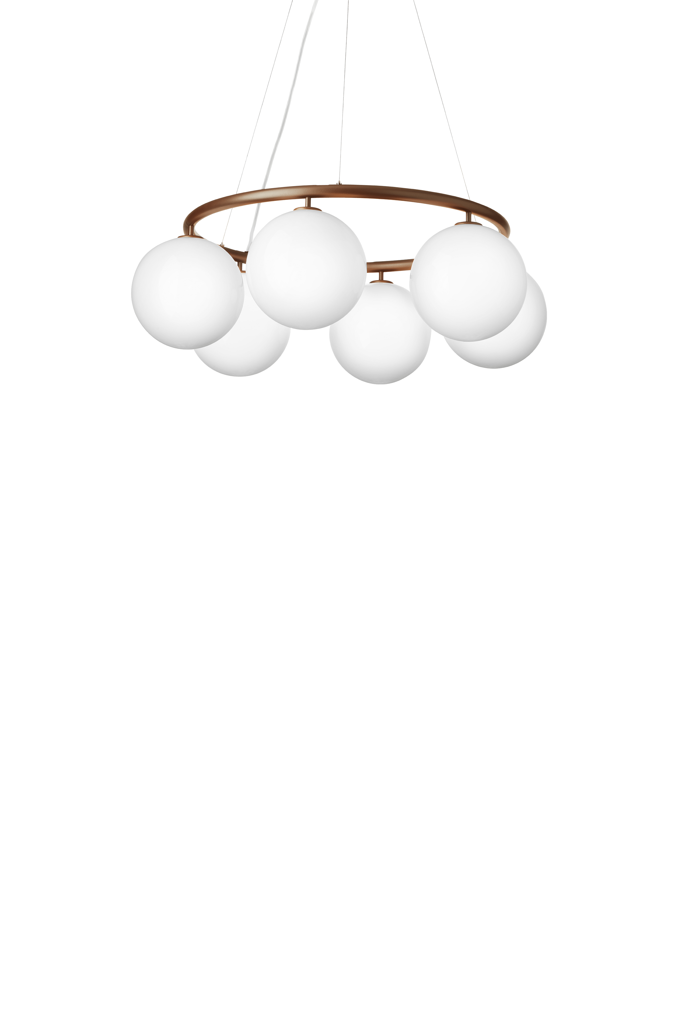 MIIRA 6 CIRCULAR Pendant Lamp Dark Brown with Opal Glass