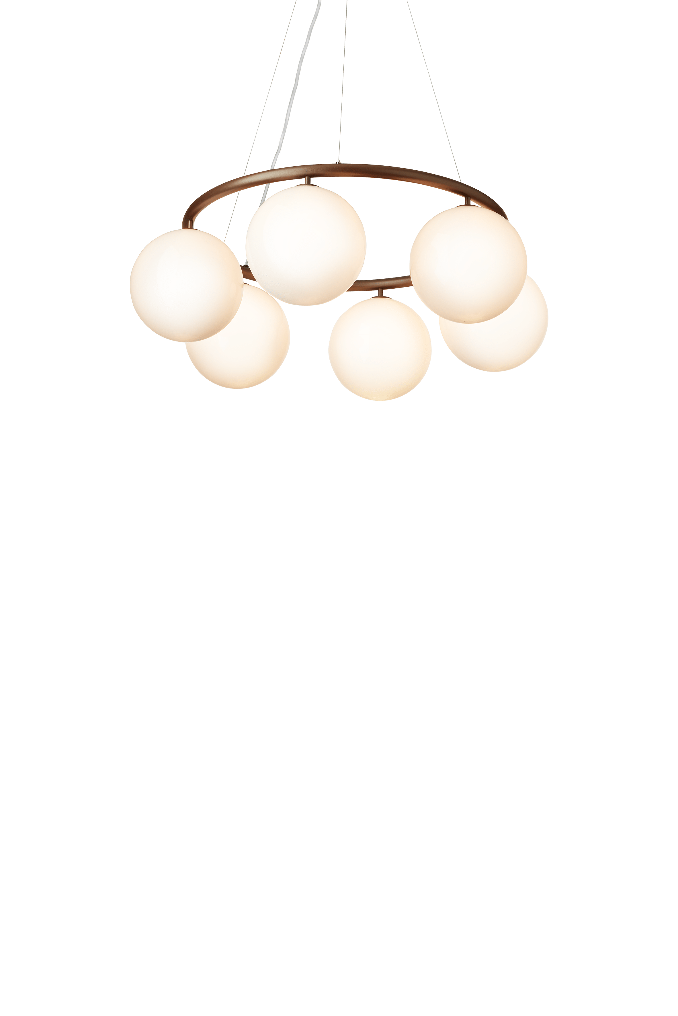 MIIRA 6 CIRCULAR Pendant Lamp Dark Brown with Opal Glass