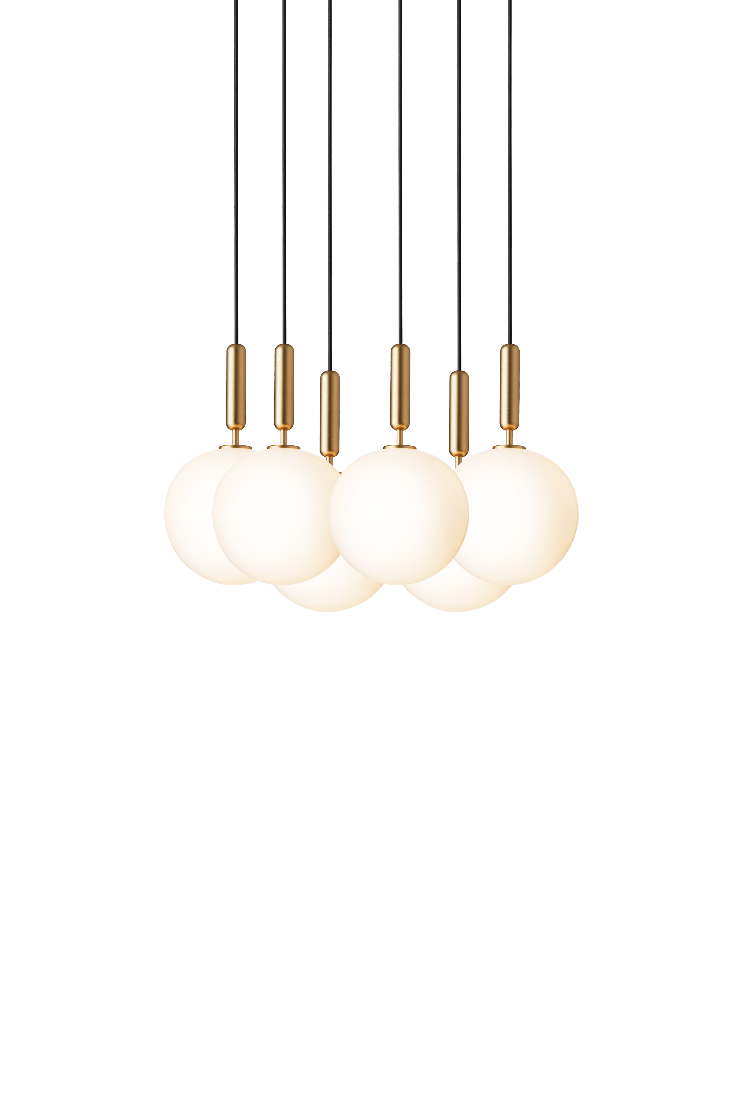 MIIRA 6 Pendant Lamp in Brass with Opal Glass