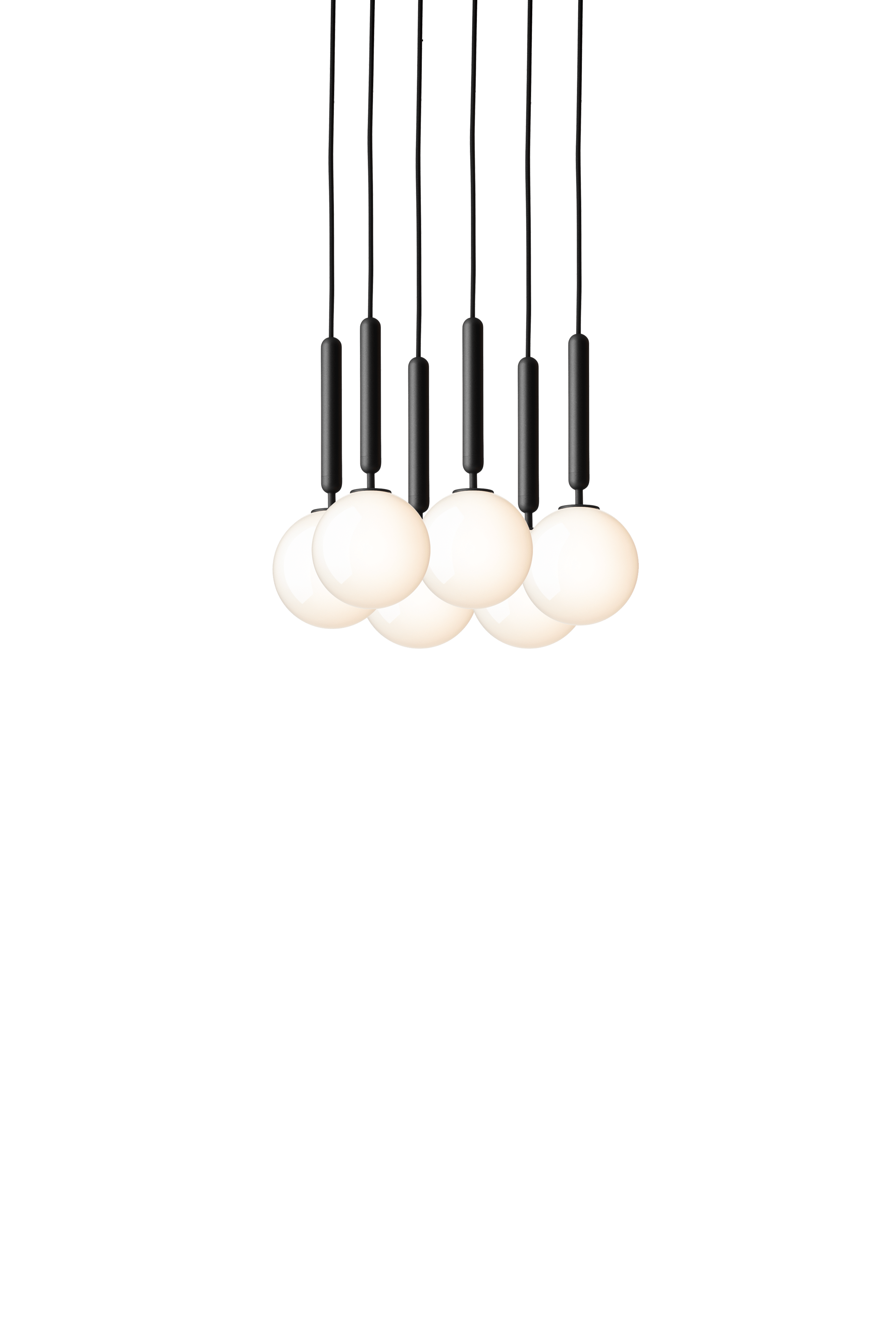 MIIRA 6 Pendant Lamp in Graphite with Opal Glass
